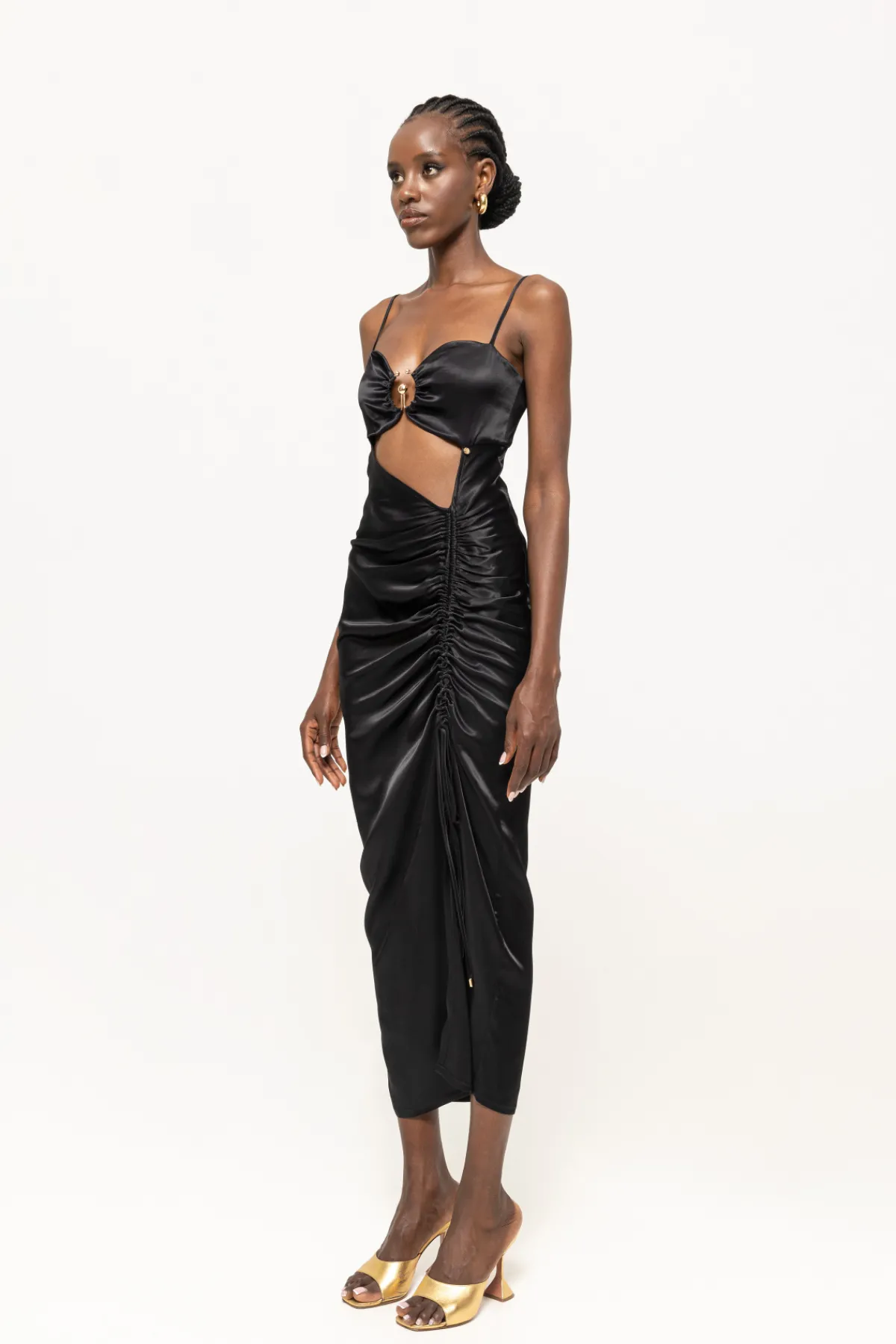 New Adjustable cord satin midi dress Dresses