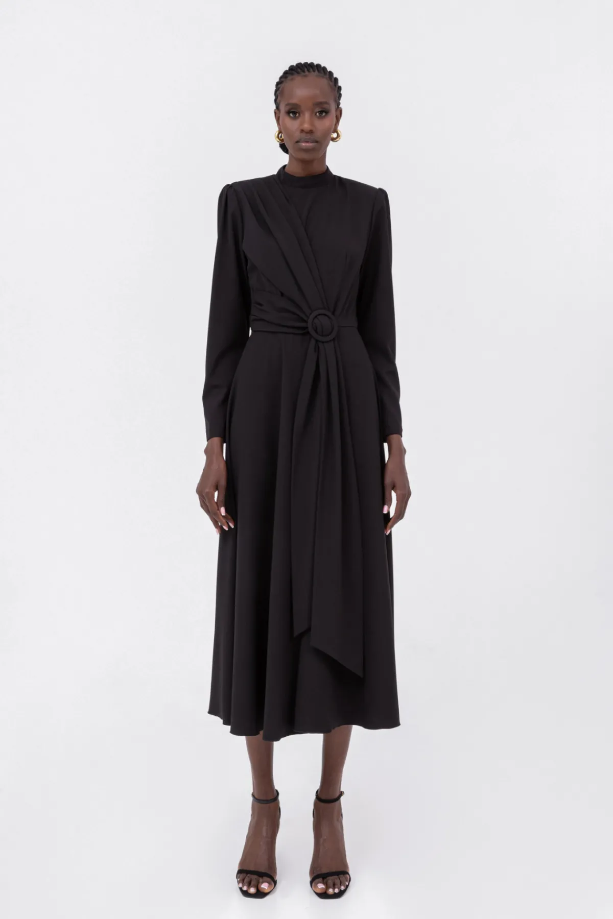 Store A-line crepe midi dress Dresses