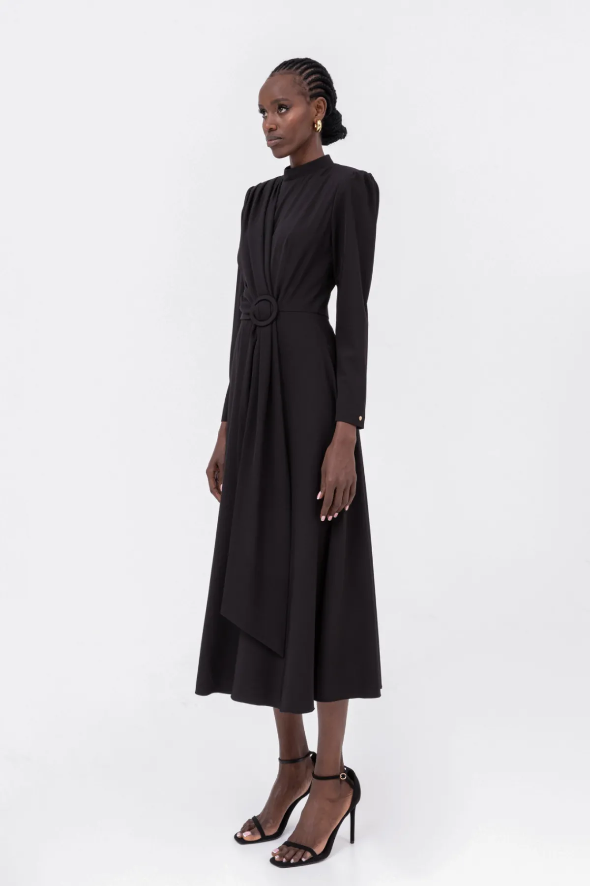 Store A-line crepe midi dress Dresses