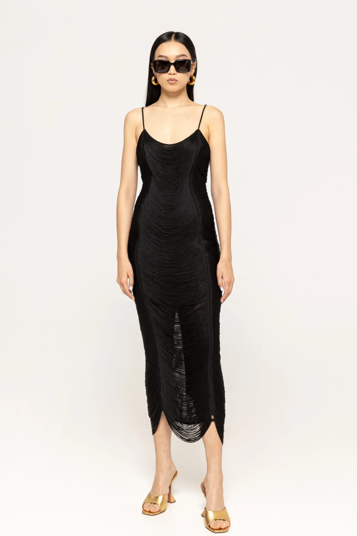 Clearance Backless fringe midi dress Dresses