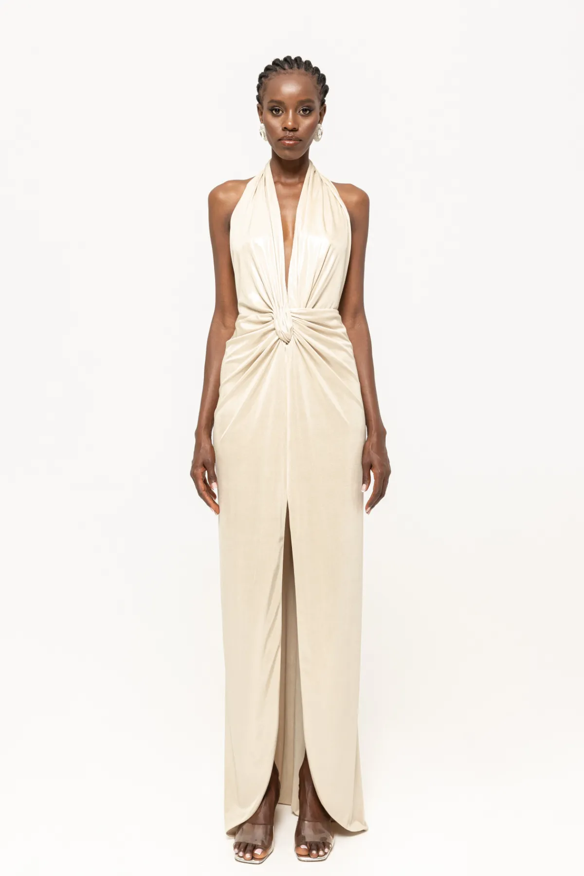 Cheap Backless lamé maxi dress Dresses