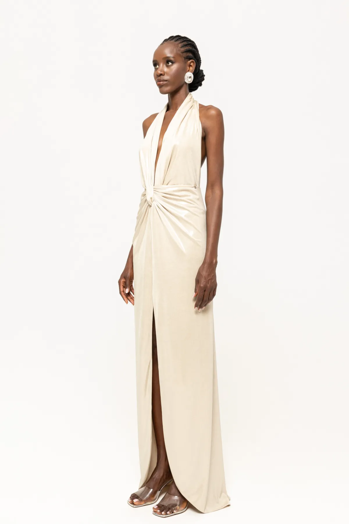 Cheap Backless lamé maxi dress Dresses