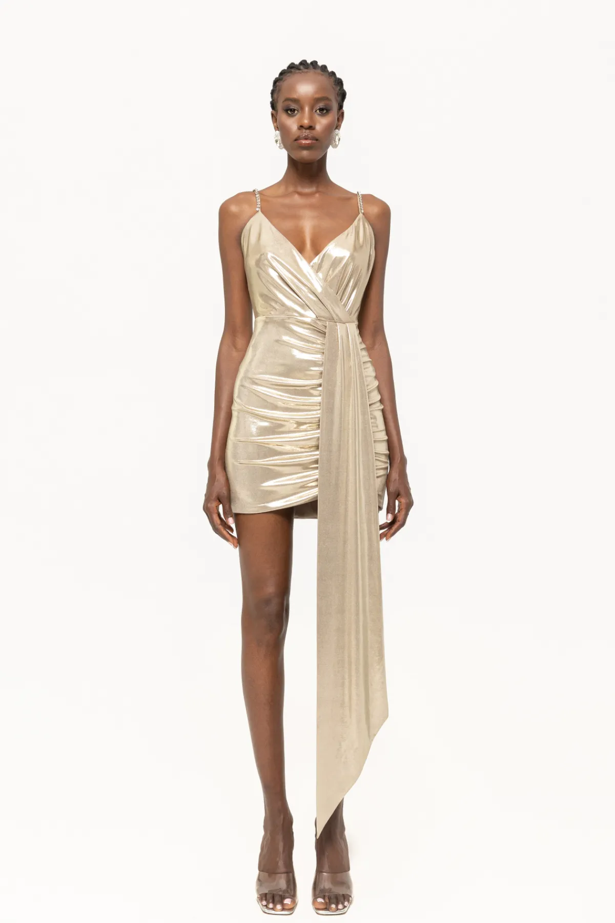 Fashion Backless lamé mini dress Dresses