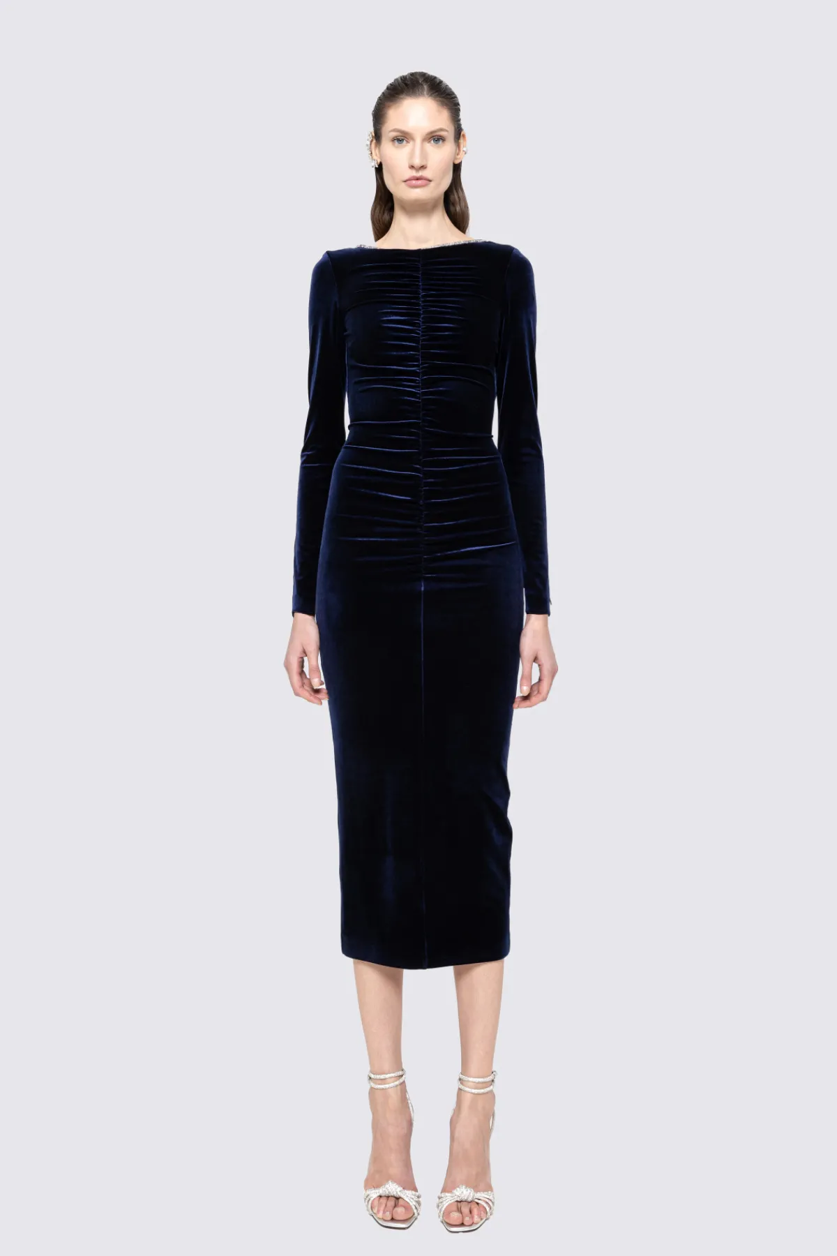 Outlet Backless velvet midi dress Dresses