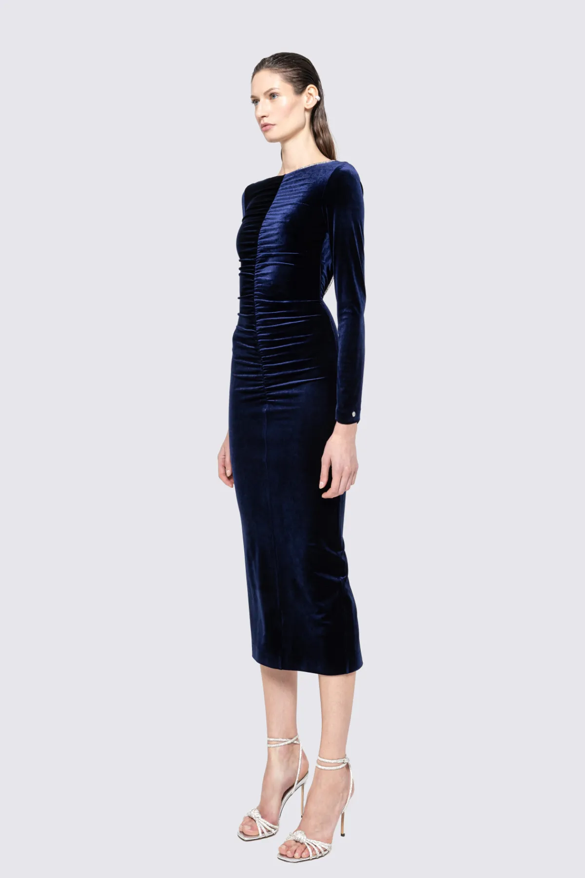 Outlet Backless velvet midi dress Dresses