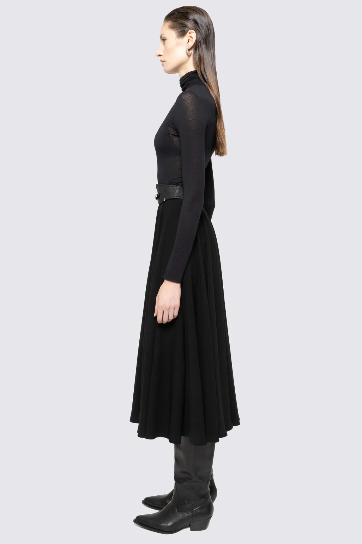 Discount Belted crepe midi skirt Skirts