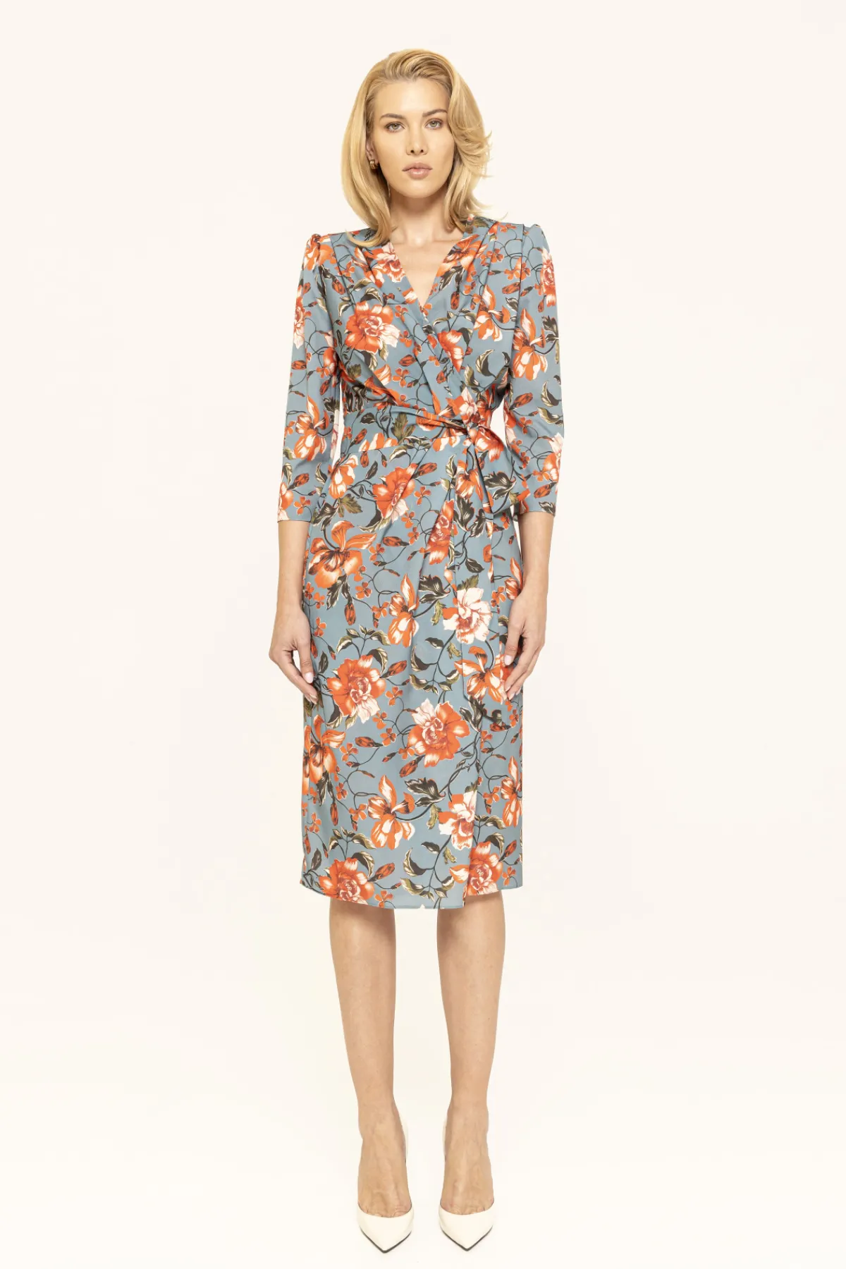 Sale Belted satin midi dress Dresses