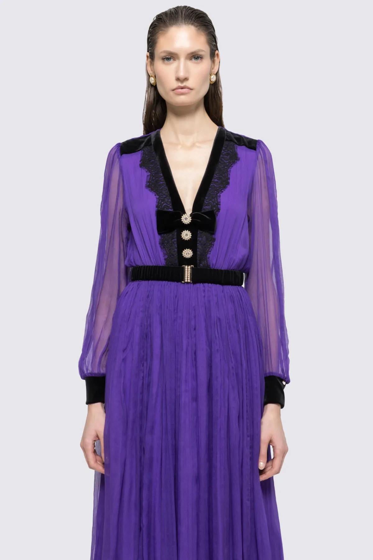 Shop Belted silk midi dress Dresses