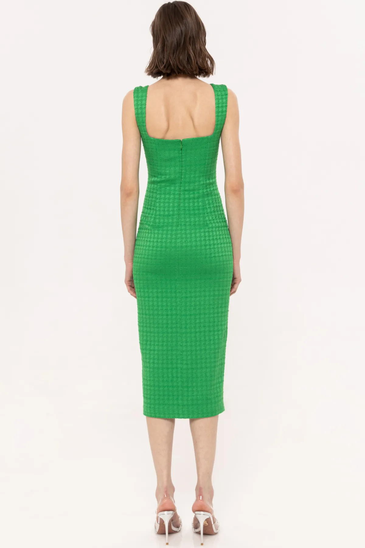 Shop Bouclé midi dress Dresses