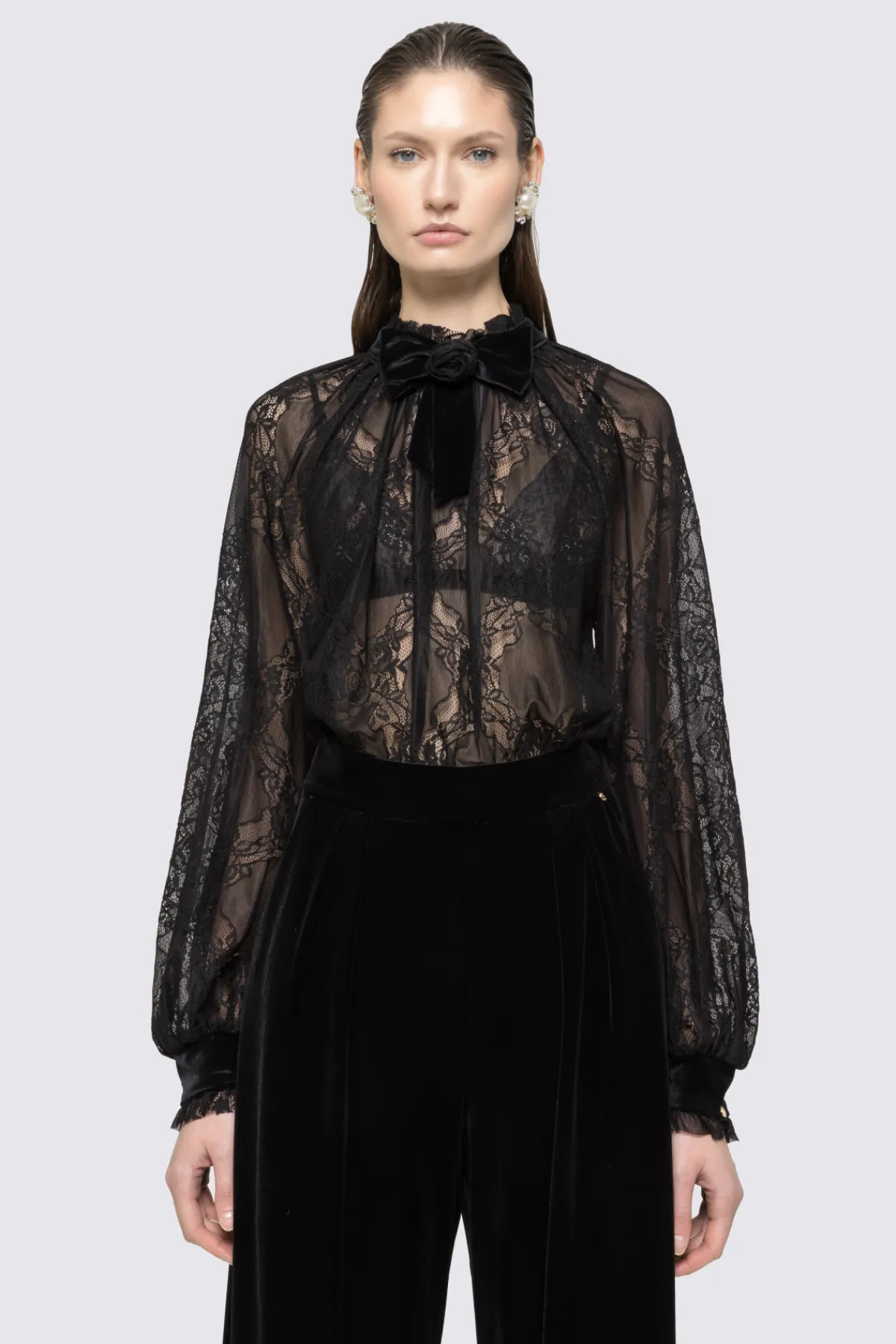 Sale Bow detail lace top Tops