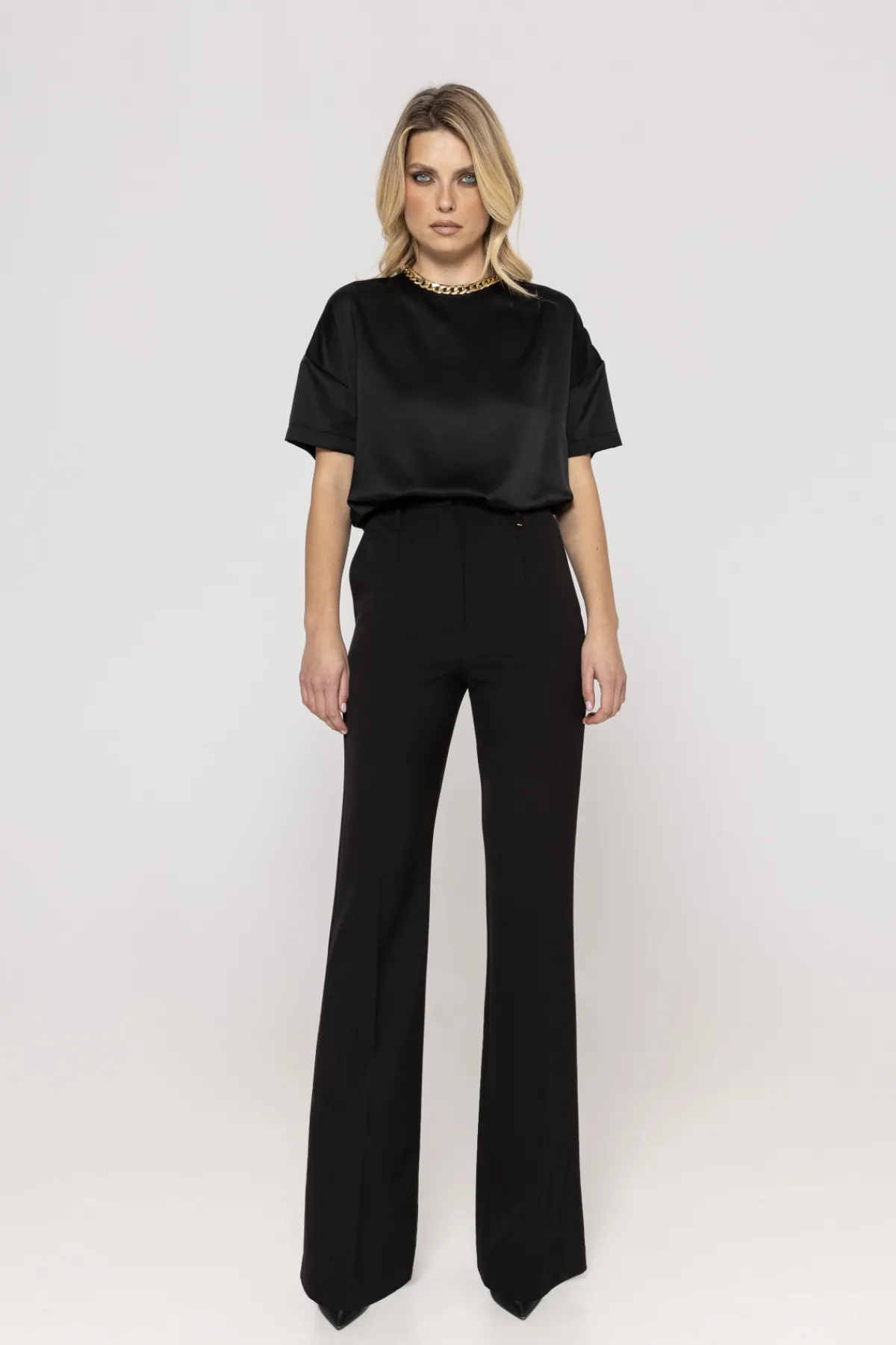 Flash Sale Chain detail satin top Tops