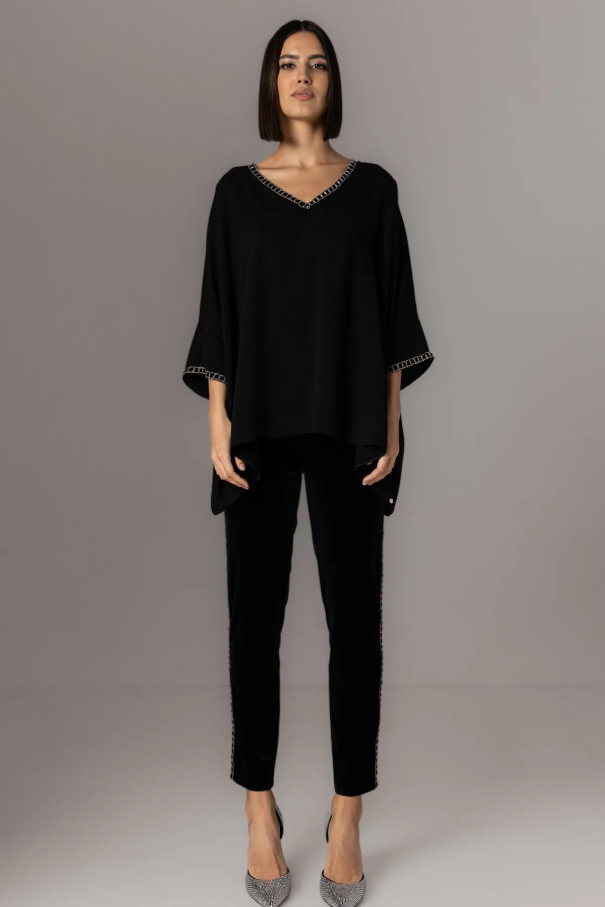 Cheap Chain detail velvet pants Pants
