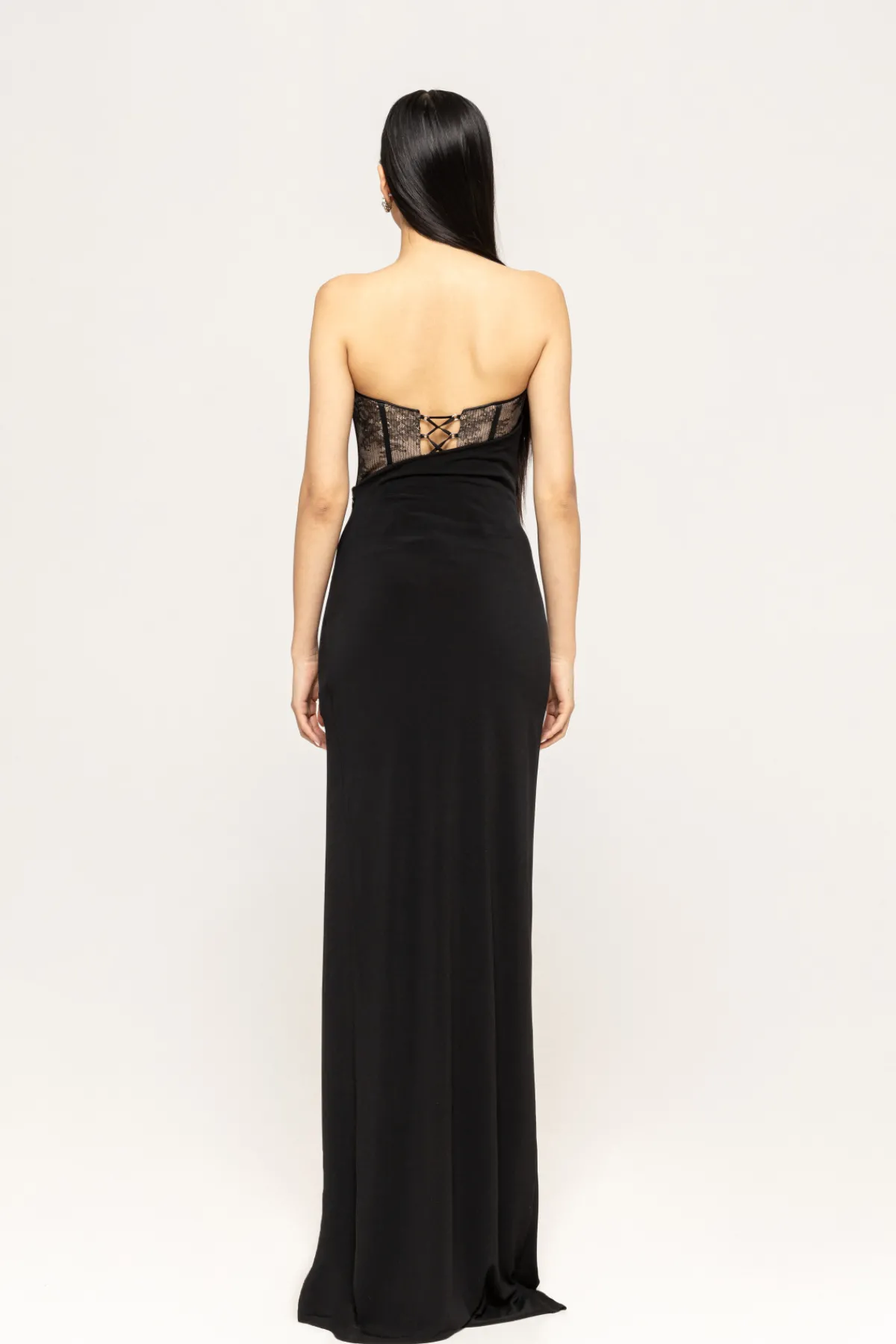 Shop Corset-detail sequinned maxi dress Dresses