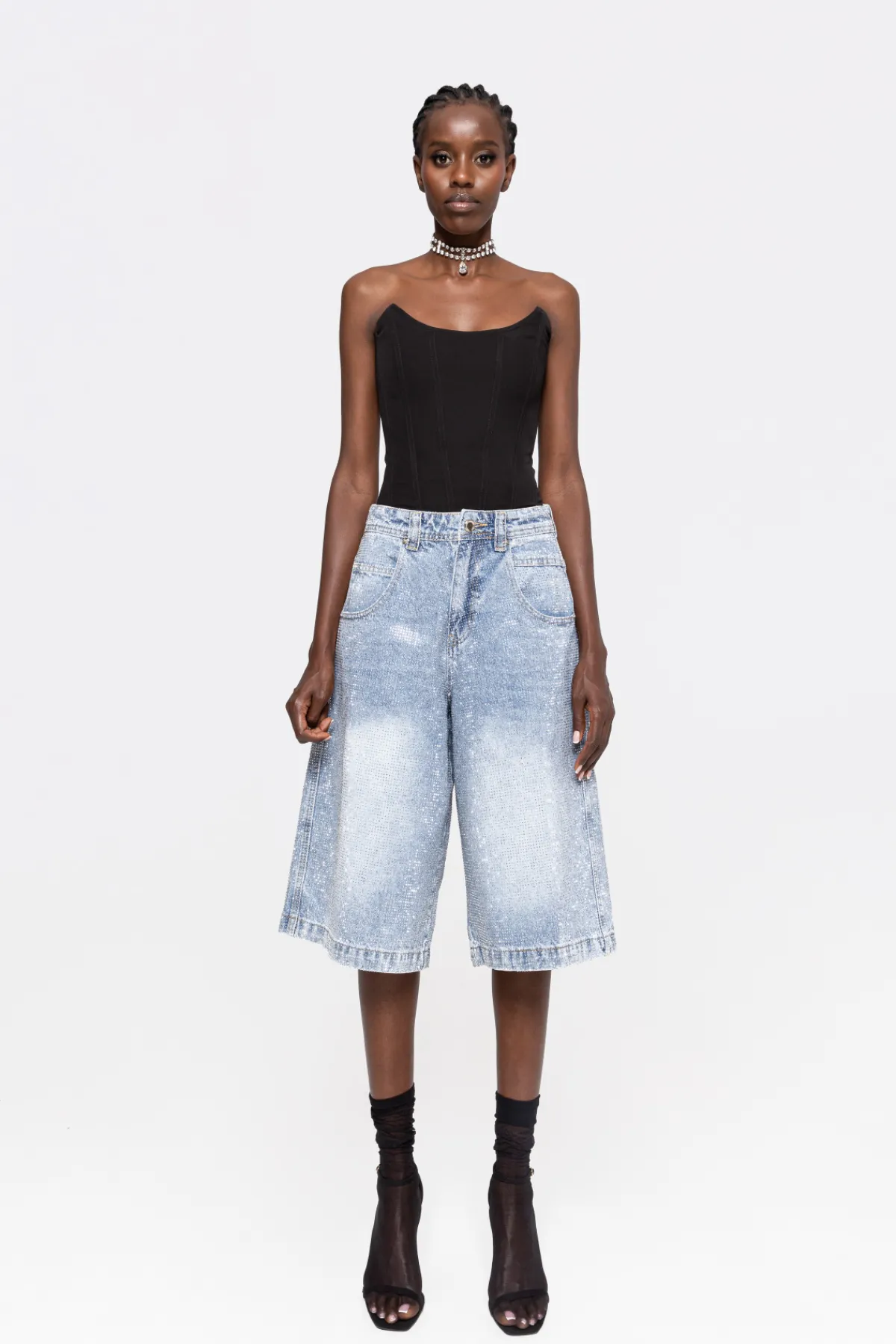 Discount Crystal embellished cotton jeans Pants | Denim