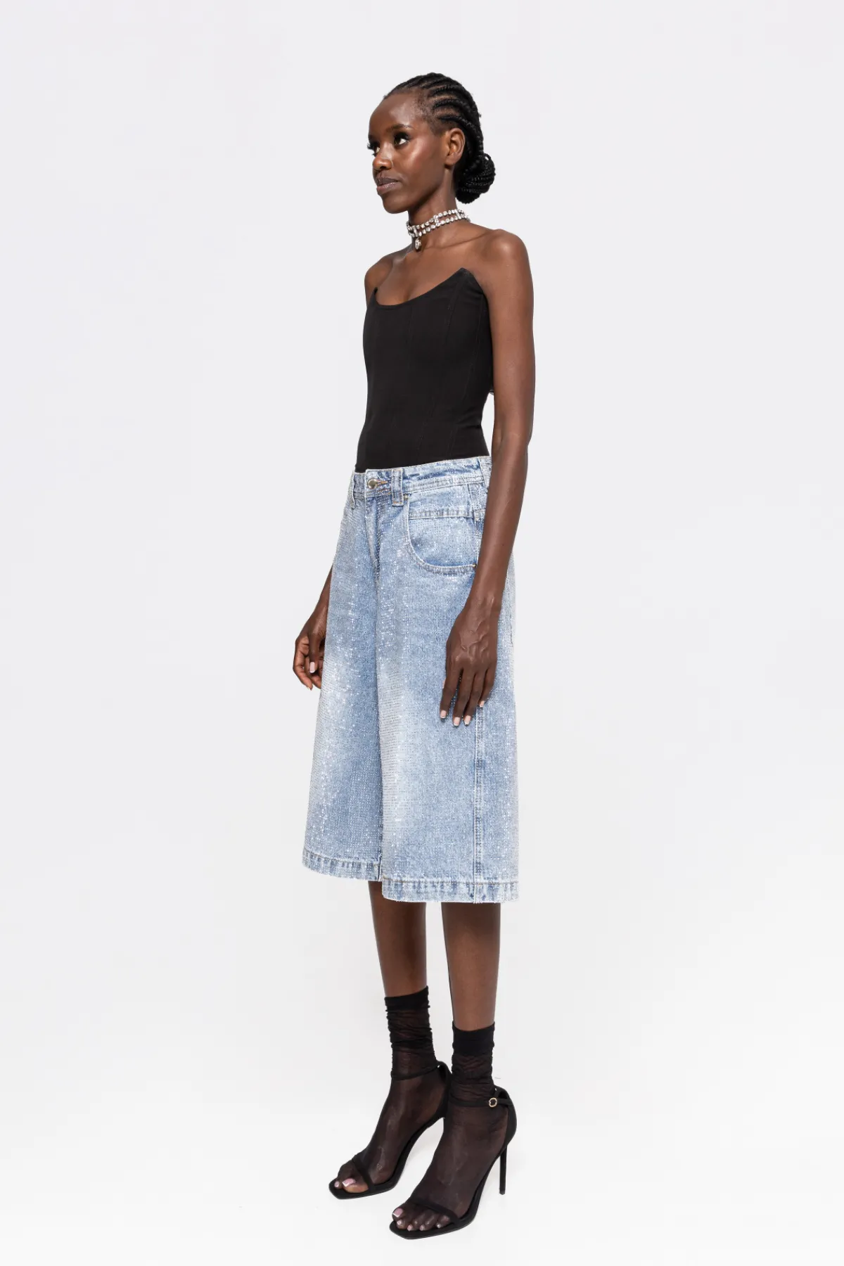 Discount Crystal embellished cotton jeans Pants | Denim