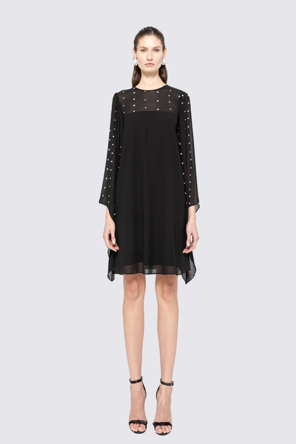 Cheap Crystal-embellished chiffon midi dress Dresses