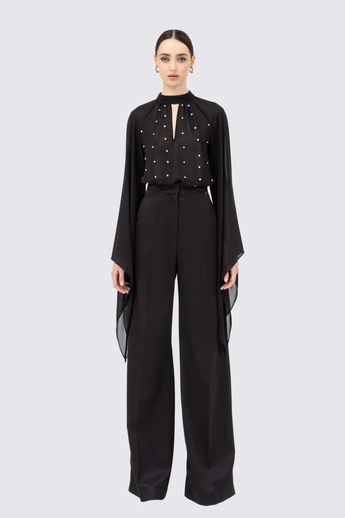 Hot Crystal-embellished chiffon top Tops