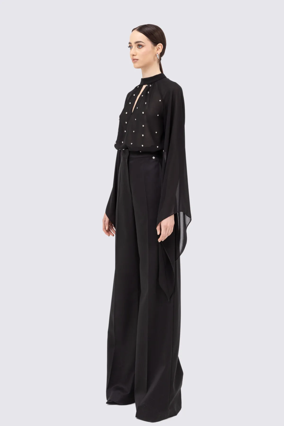 Hot Crystal-embellished chiffon top Tops