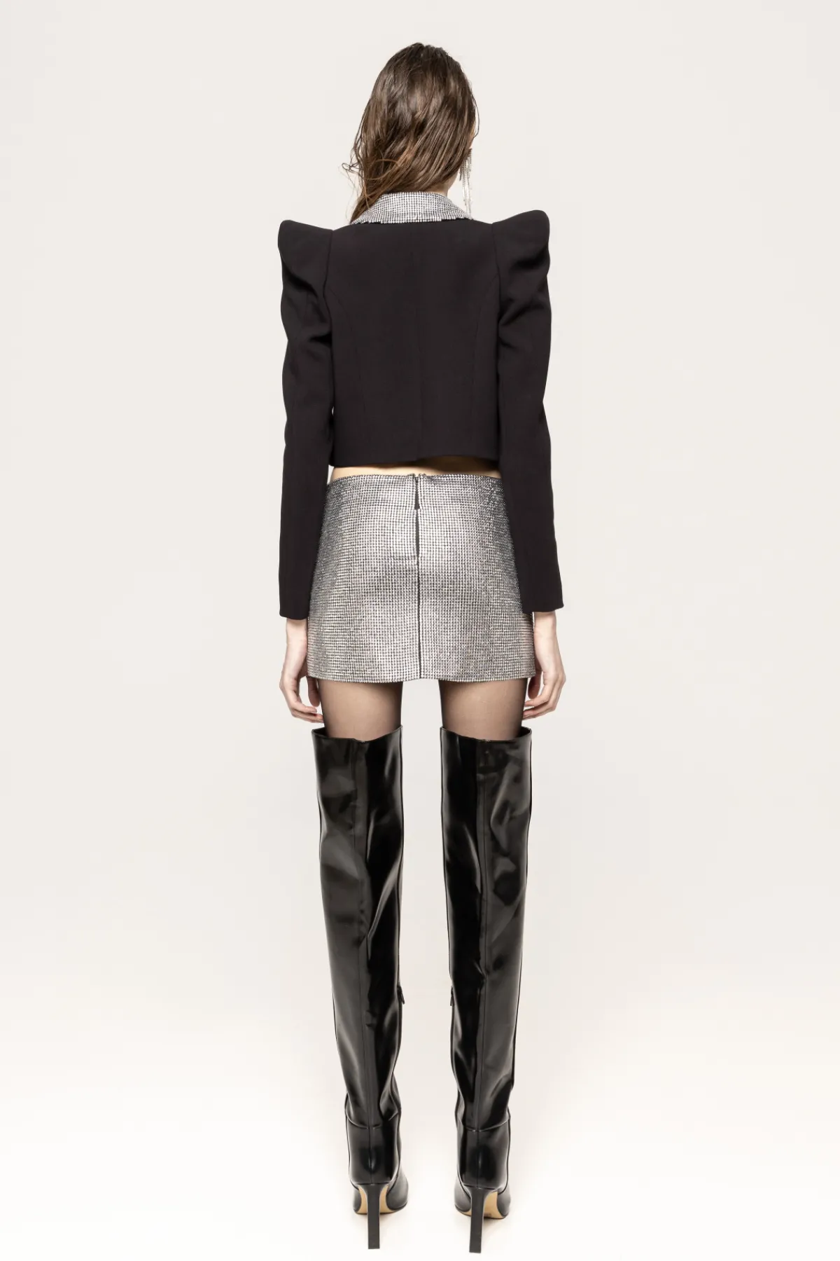 Fashion Crystal-embellished cropped blazer Jackets
