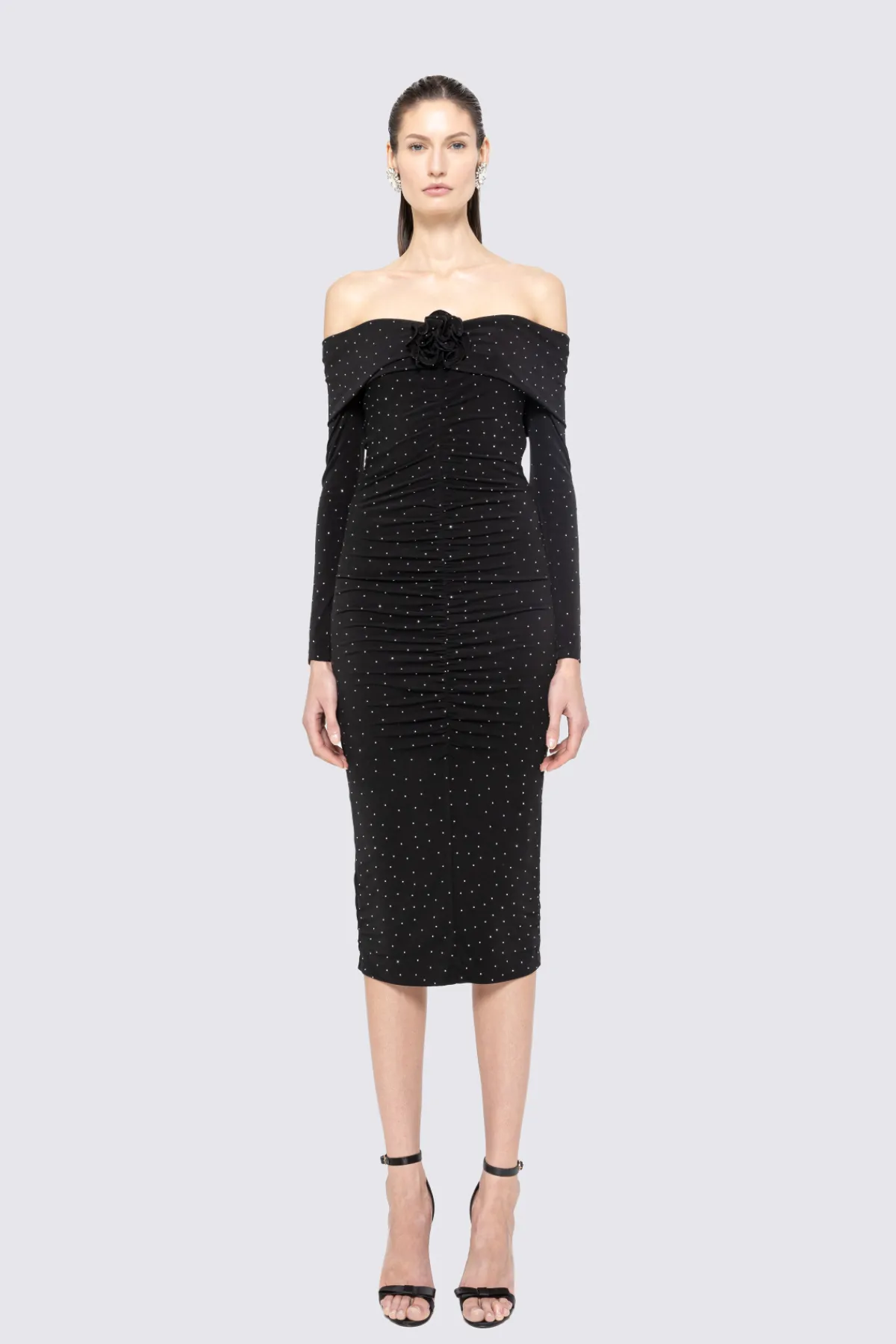 Online Crystal-embellished ruched midi dress Dresses