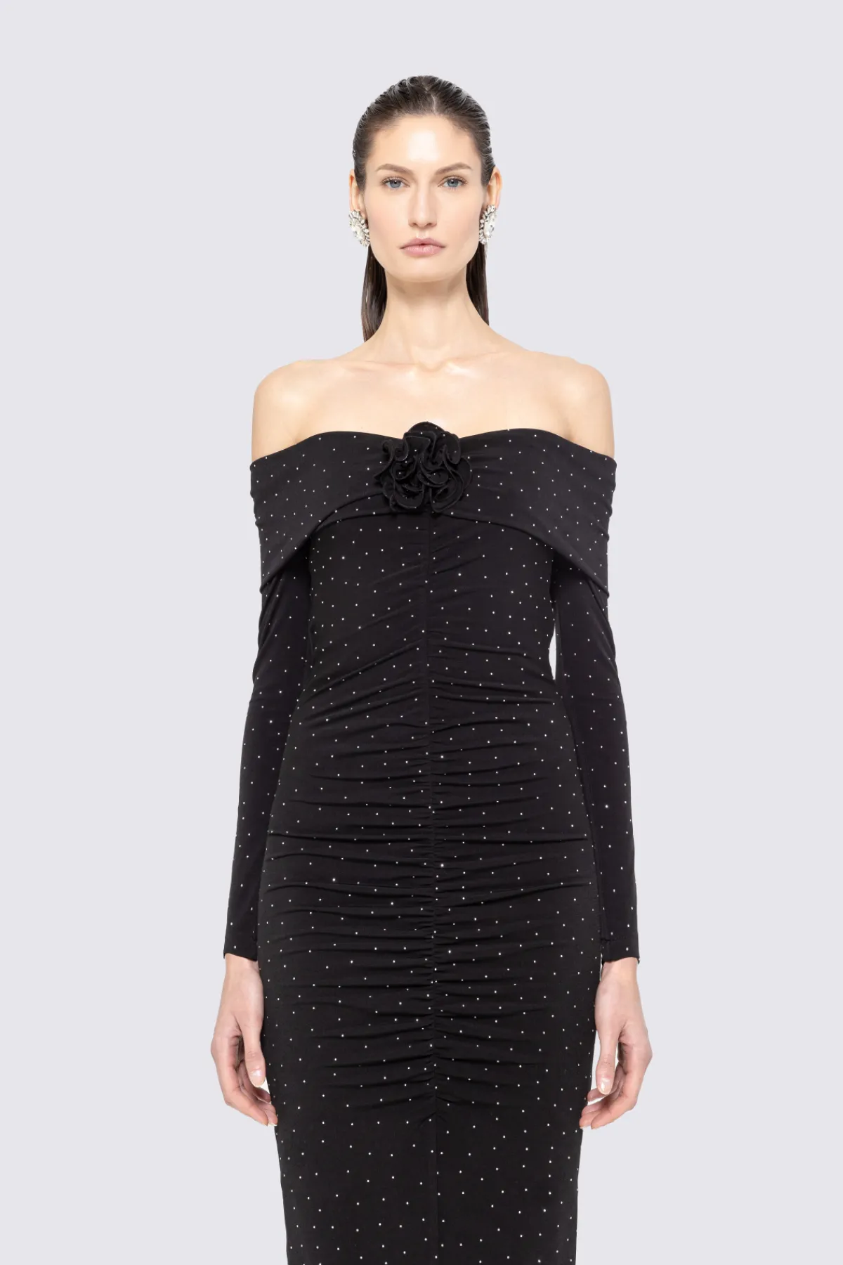 Online Crystal-embellished ruched midi dress Dresses