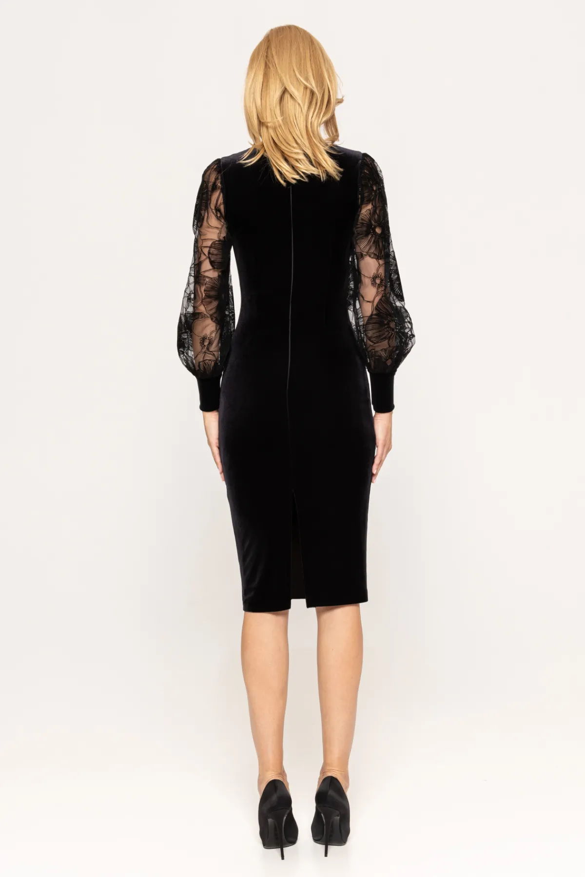 Shop Crystal-embellished velvet dress Dresses