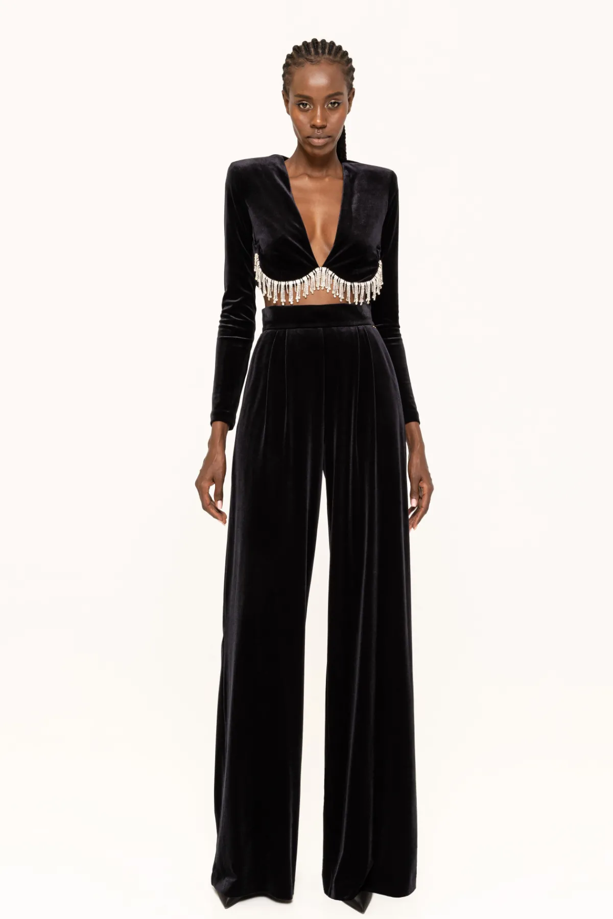 Clearance Crystal-embellished velvet top Tops