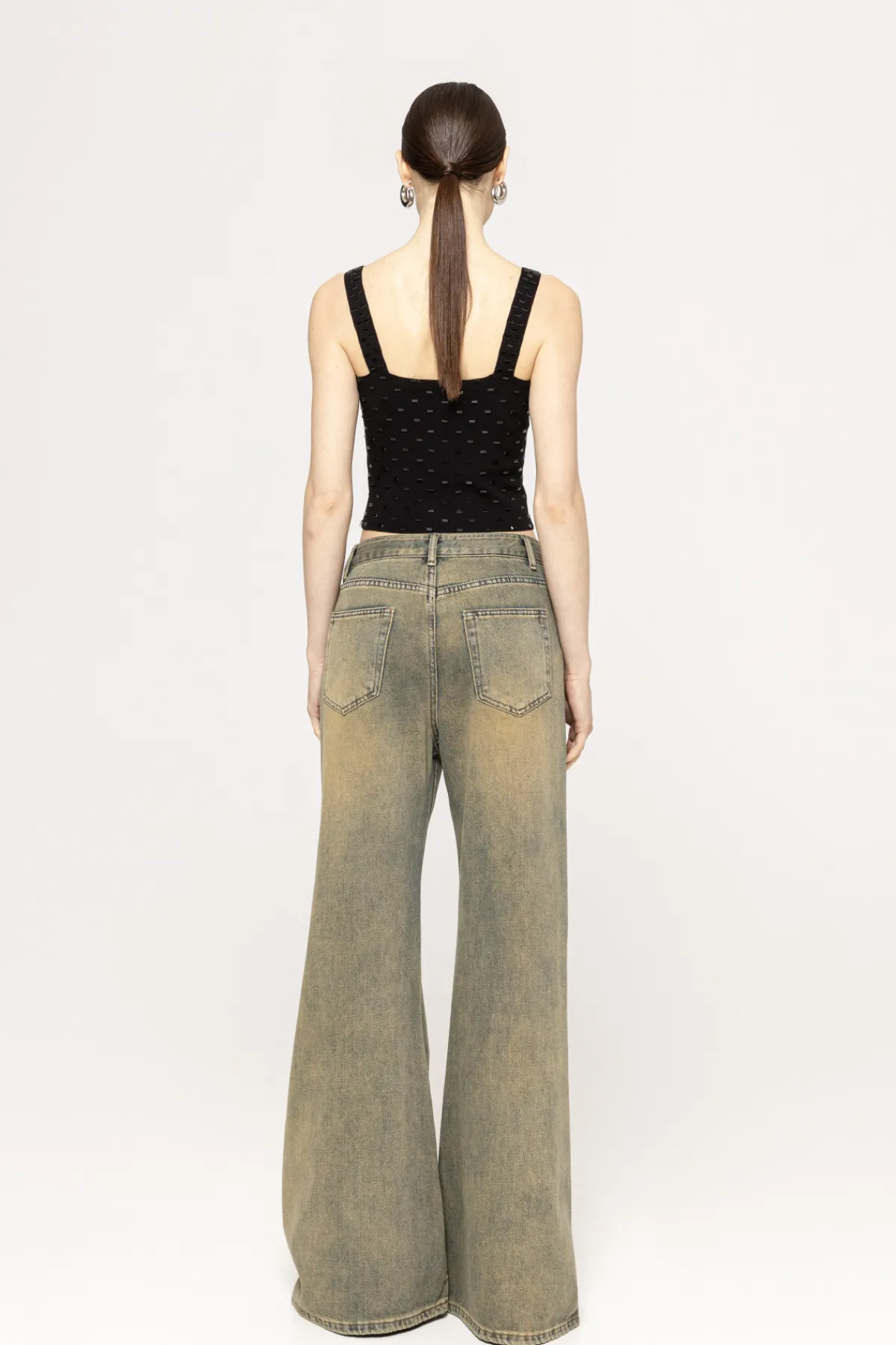 Cheap Crystal-embellished viscose top Tops
