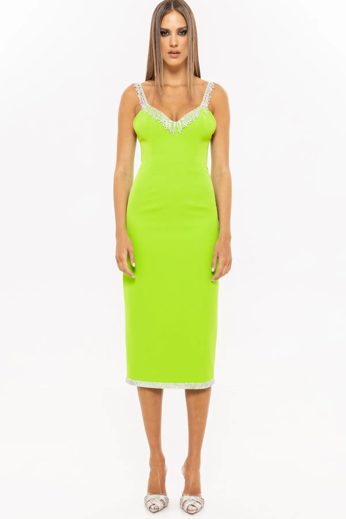 Flash Sale Crystal-trimmed bodycon dress Dresses