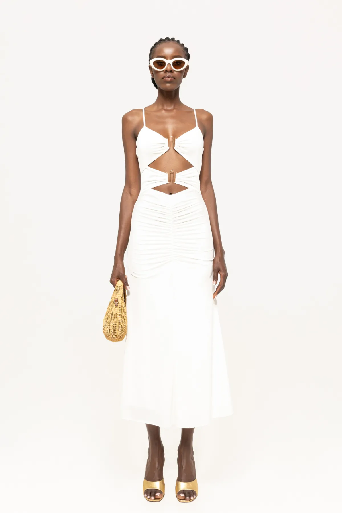 Fashion Cut-out detail midi dress Dresses