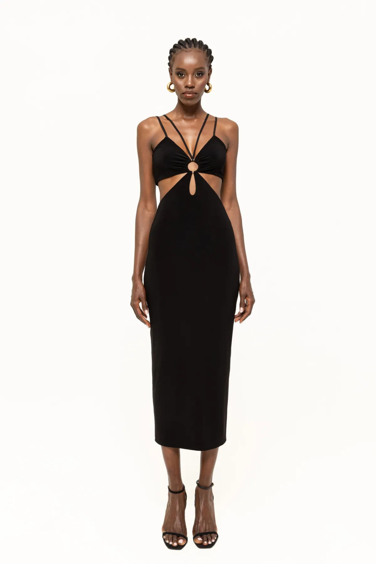 Fashion Cut-out detail midi dress Dresses
