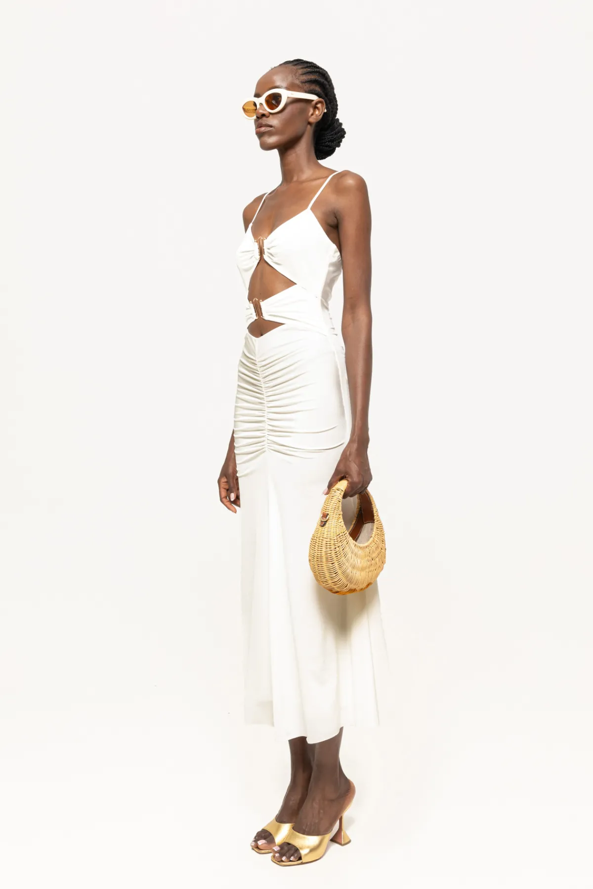 Fashion Cut-out detail midi dress Dresses