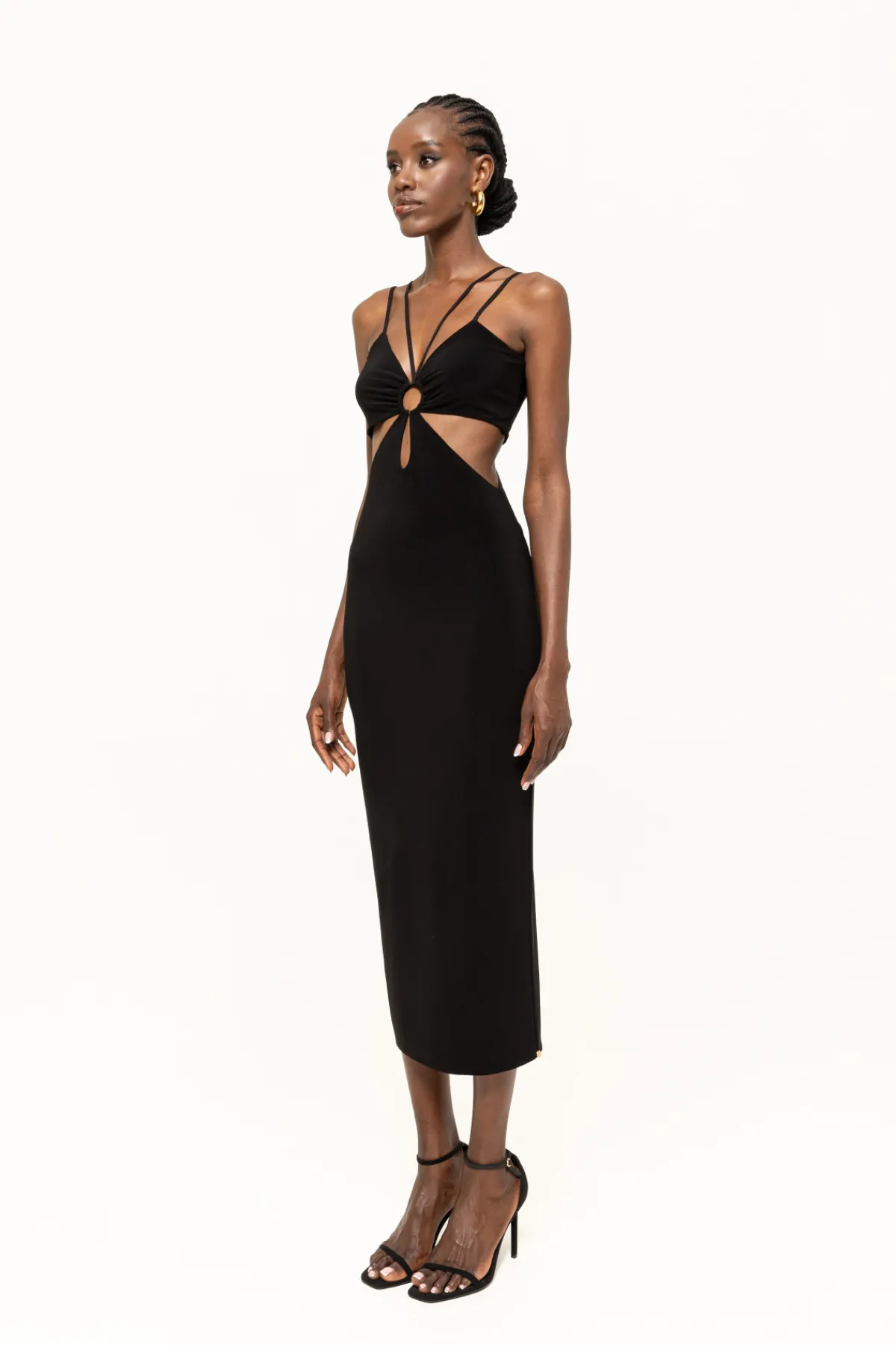 Fashion Cut-out detail midi dress Dresses