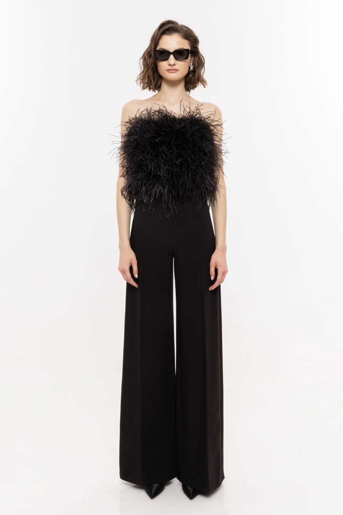 Cheap Cut-out flare pants Pants