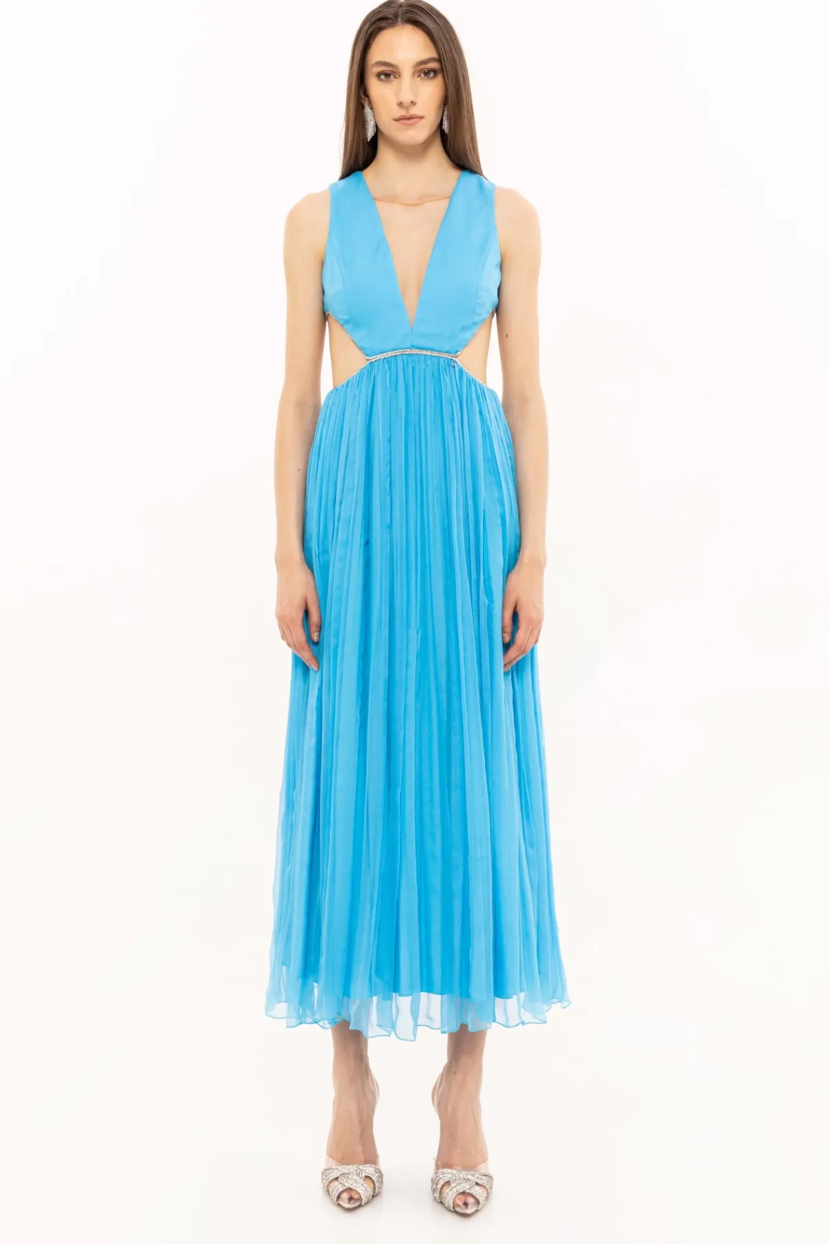 Sale Cut-out ruched silk dress Dresses