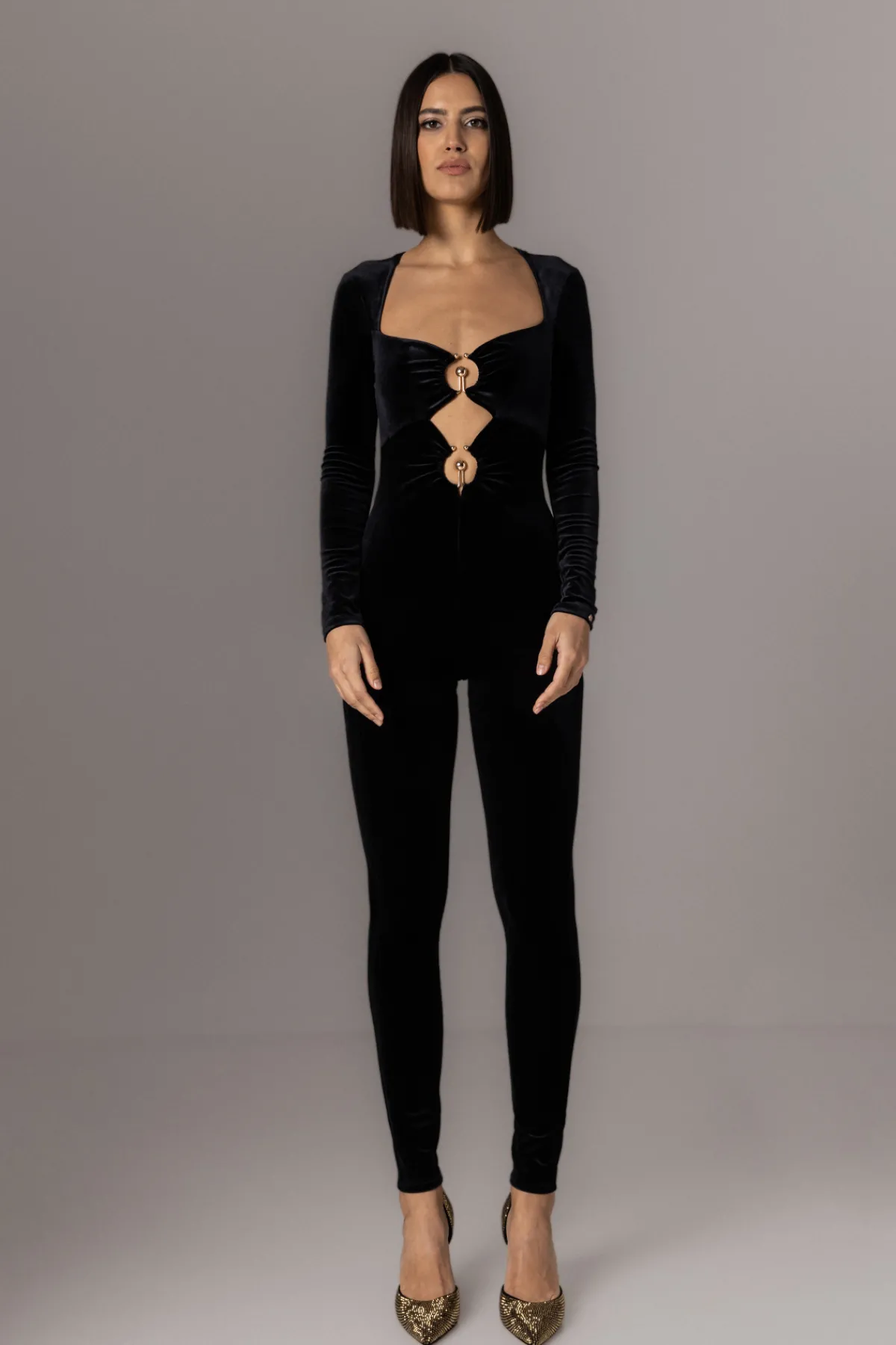 Flash Sale Cut-out velvet jumpsuit Jumpsuits