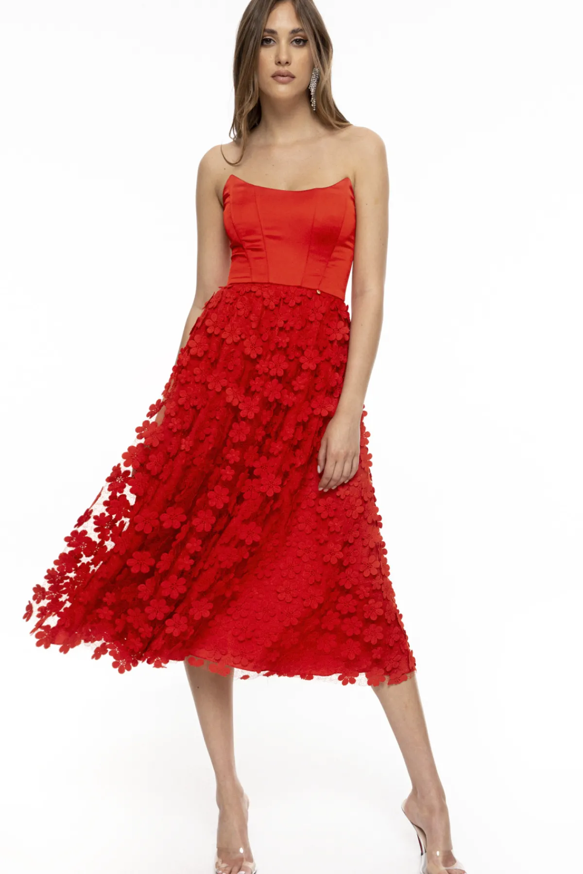 Store 3D applique midi dress Dresses