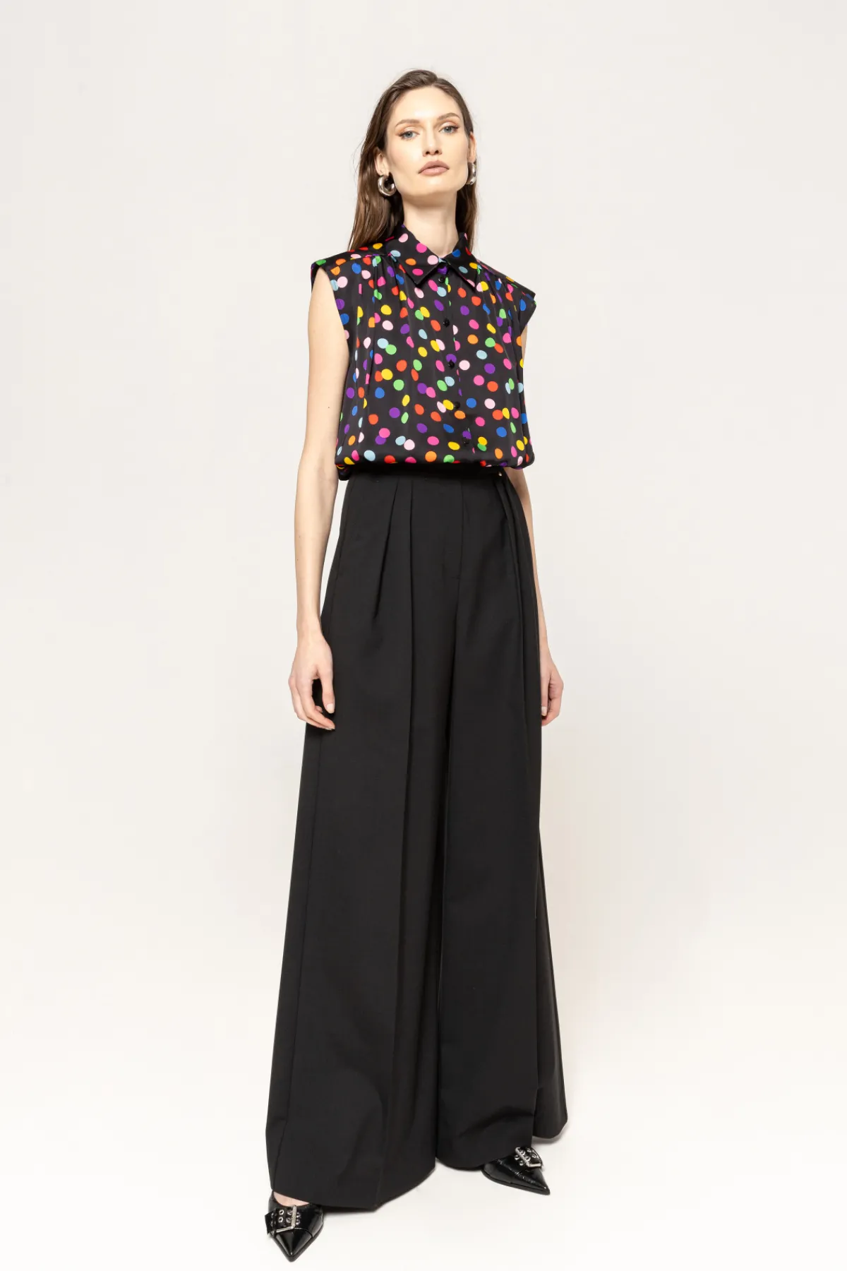 Outlet Dot- viscose shirt Tops