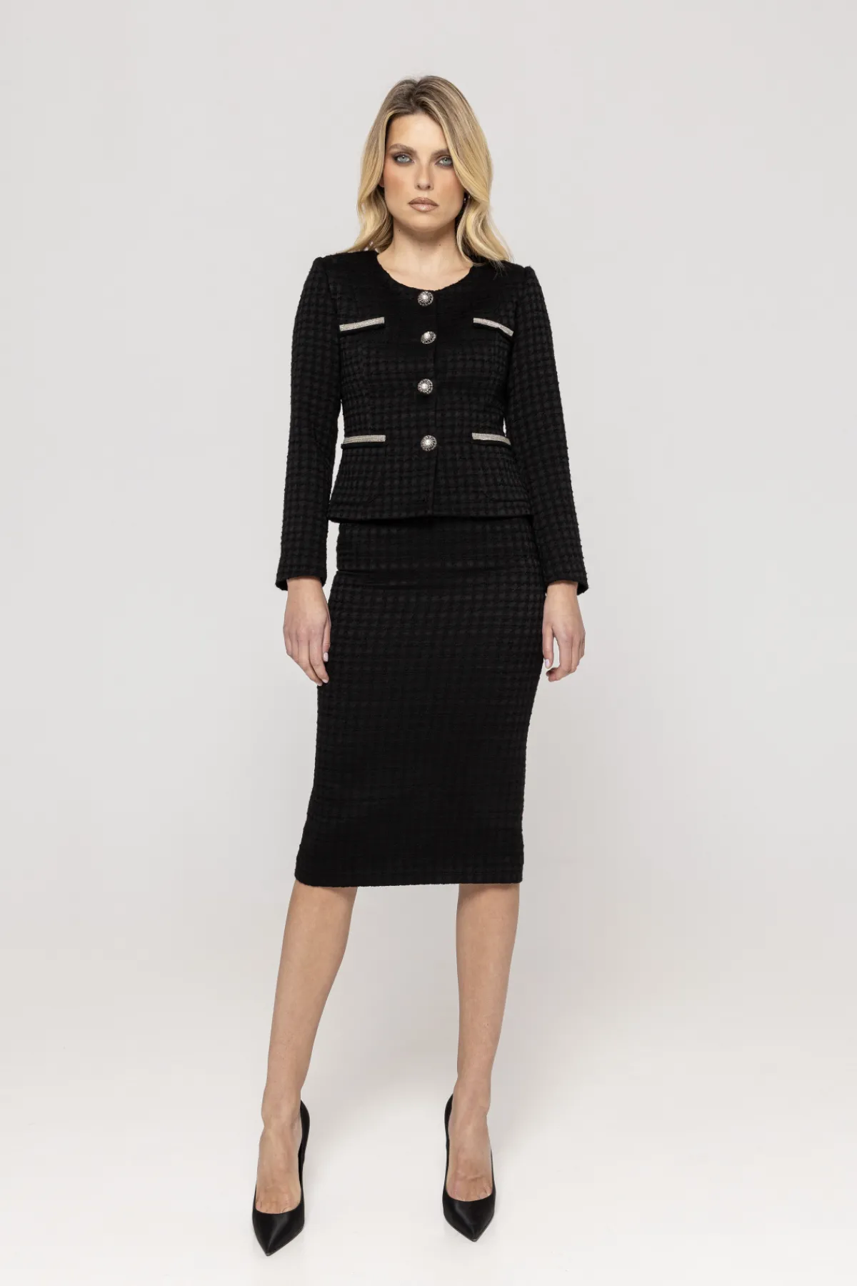 Hot Embellished bouclé blazer Jackets