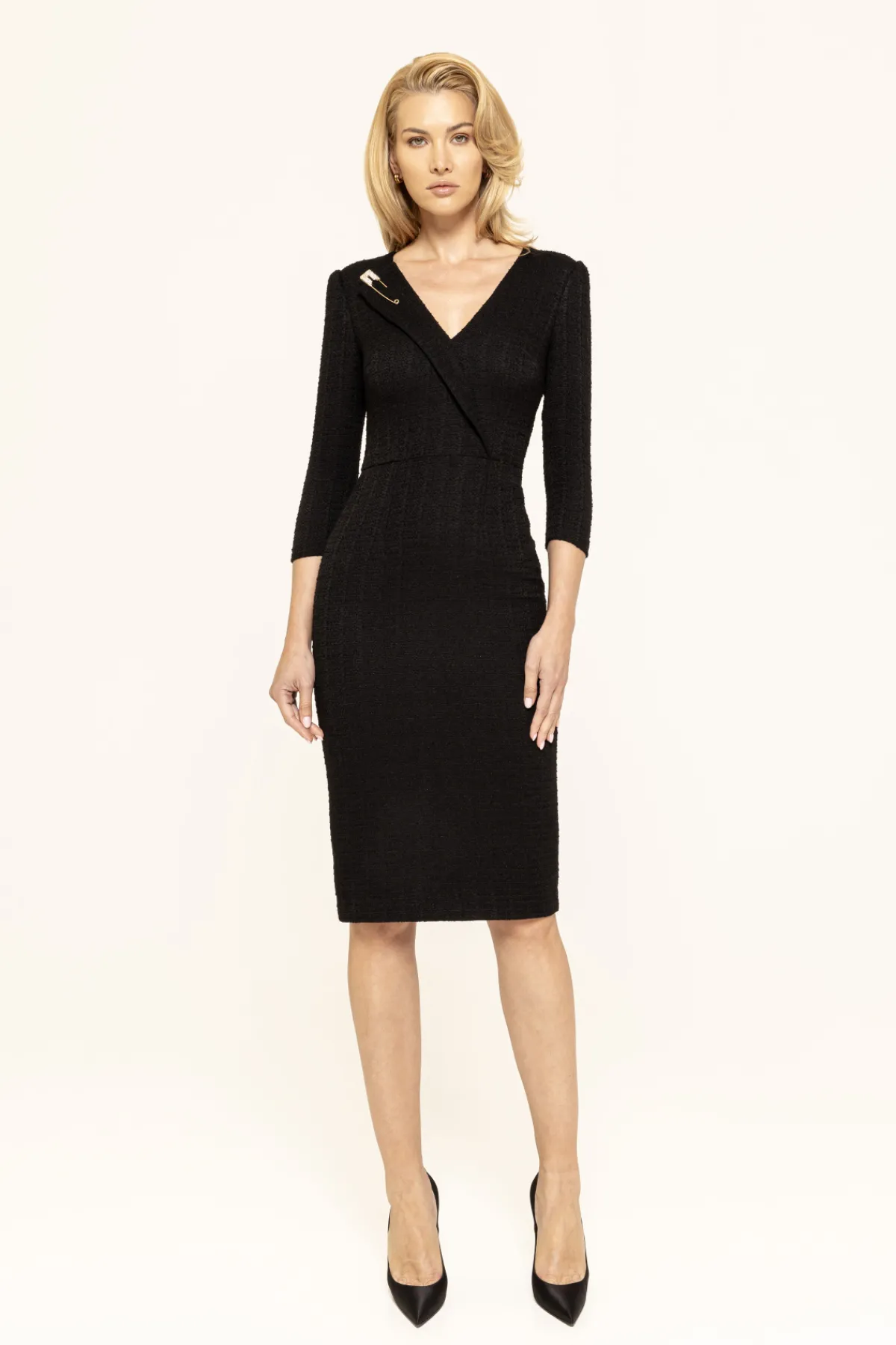 Fashion Embellished bouclé midi dress Dresses