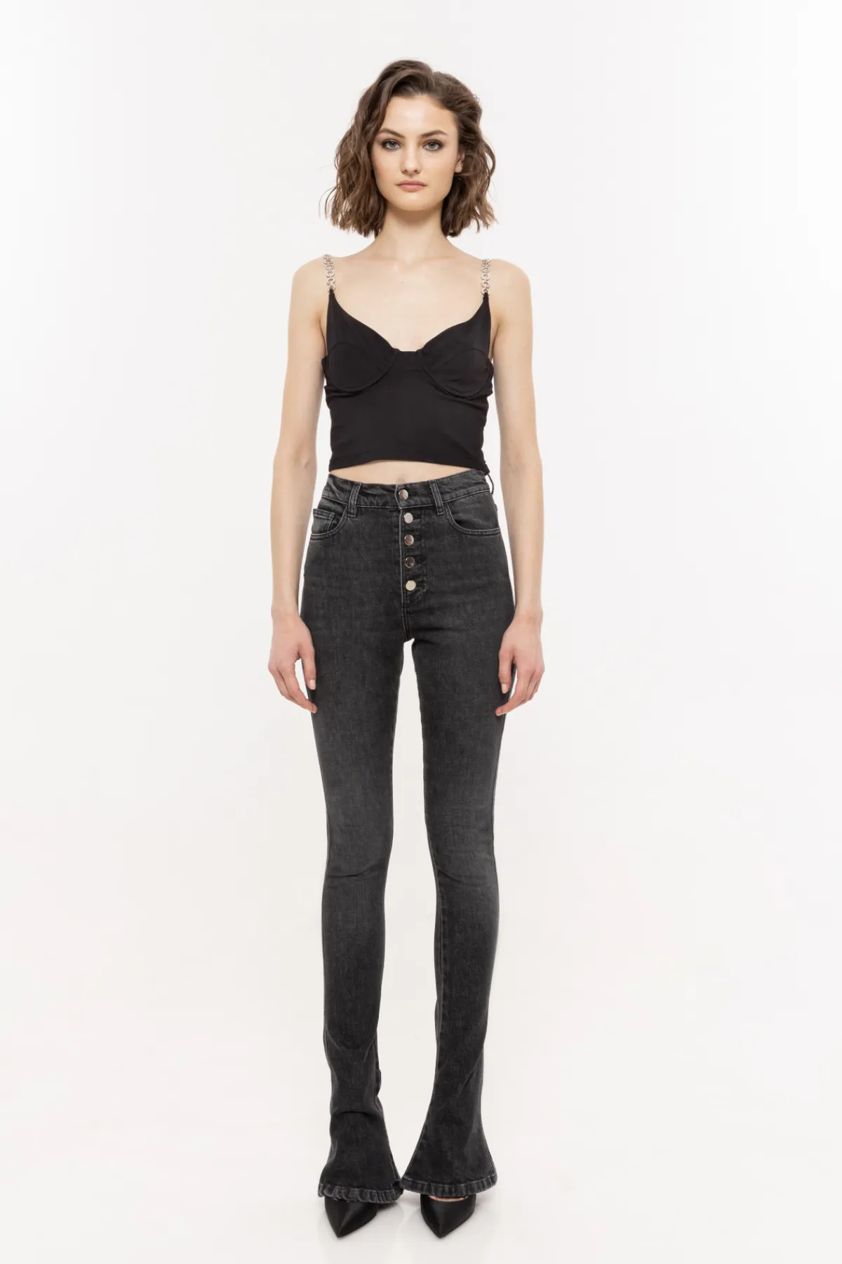 Fashion Embellished crop top Tops