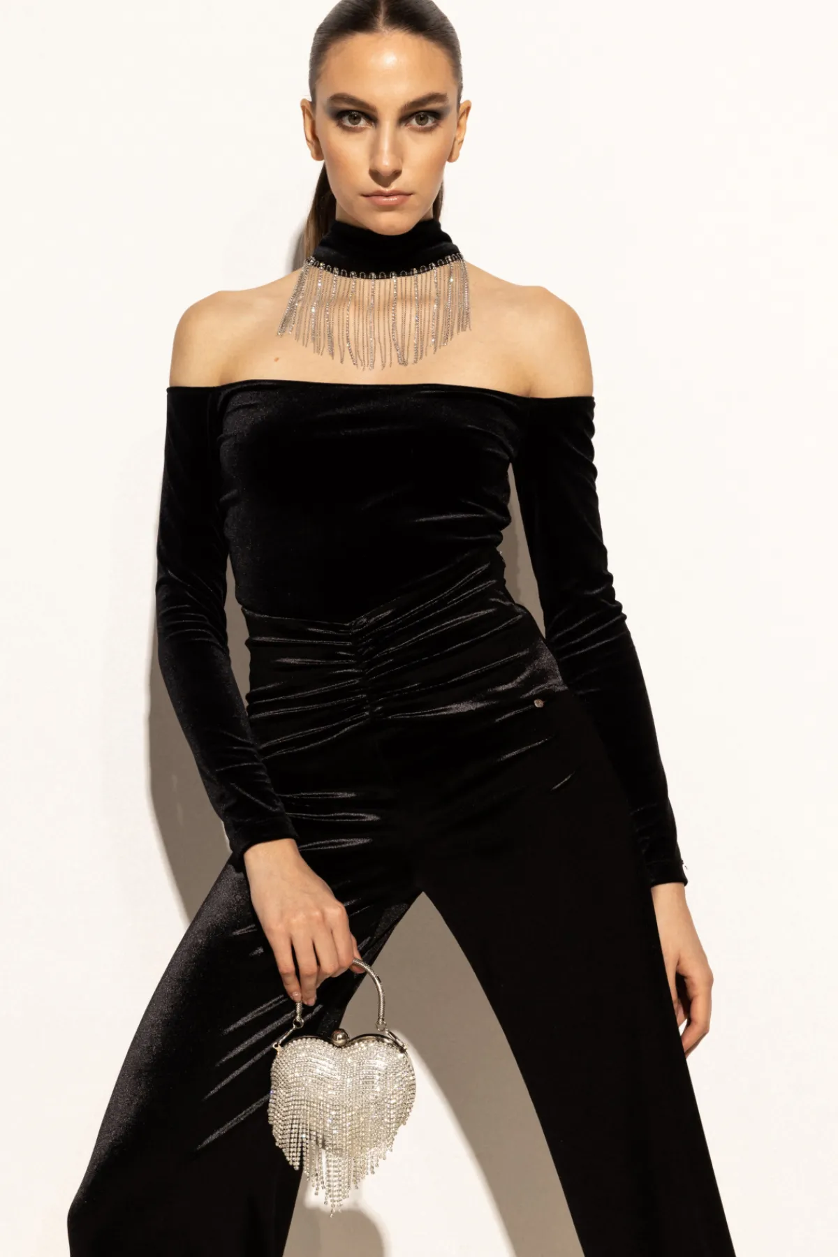 Online Embellished velvet bodysuit Body