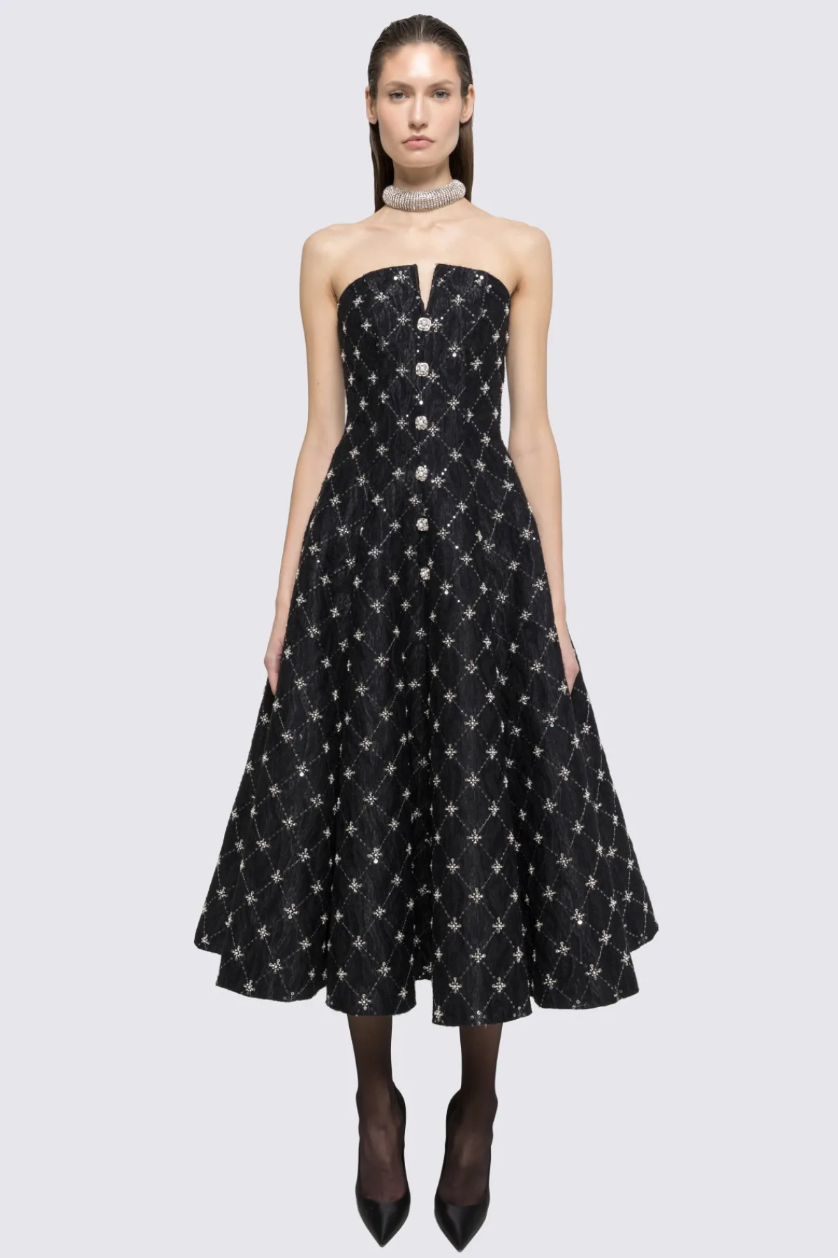 Online Embroidered jacquard midi dress Dresses