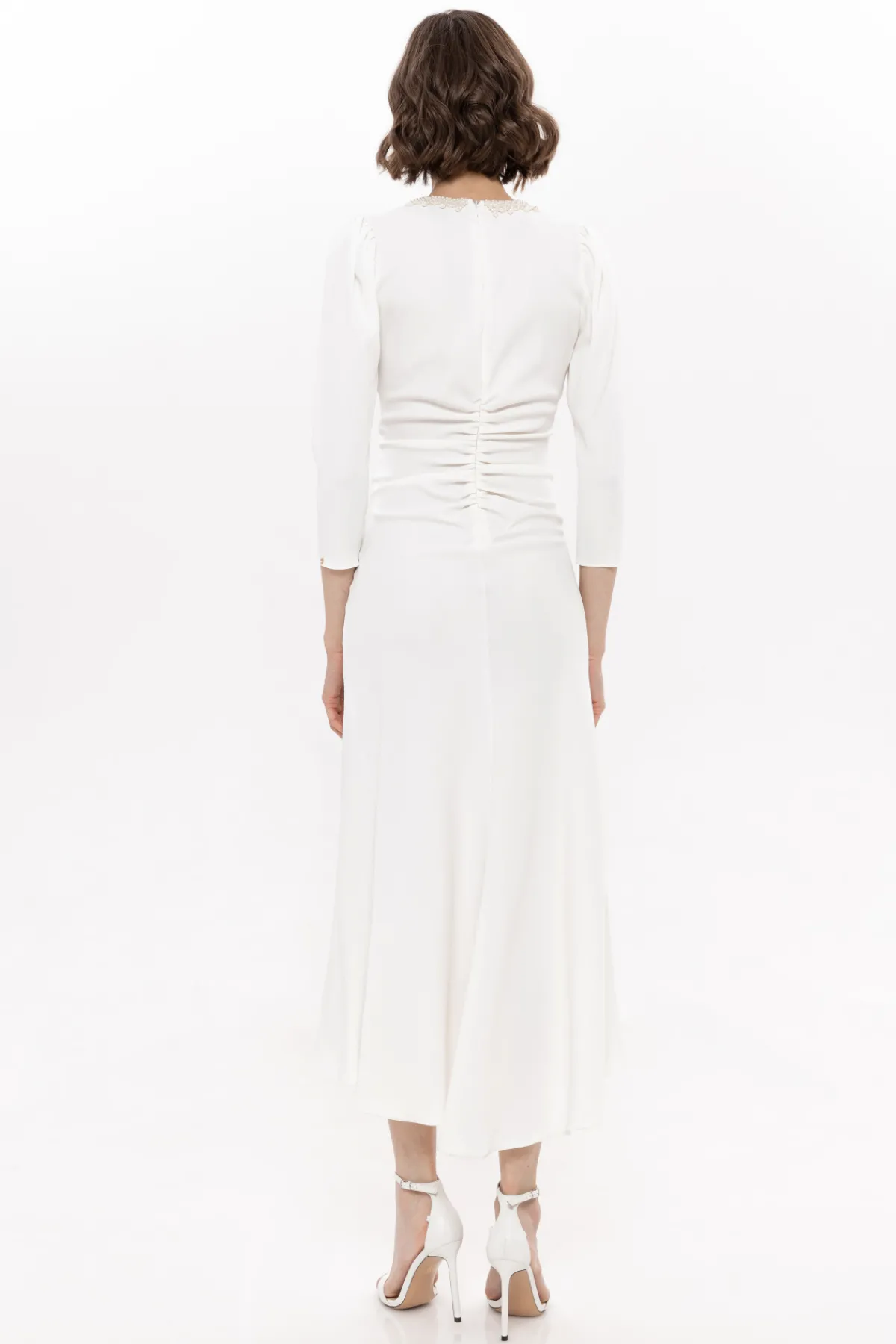 Fashion Faux pearl-appliqué midi dress Dresses