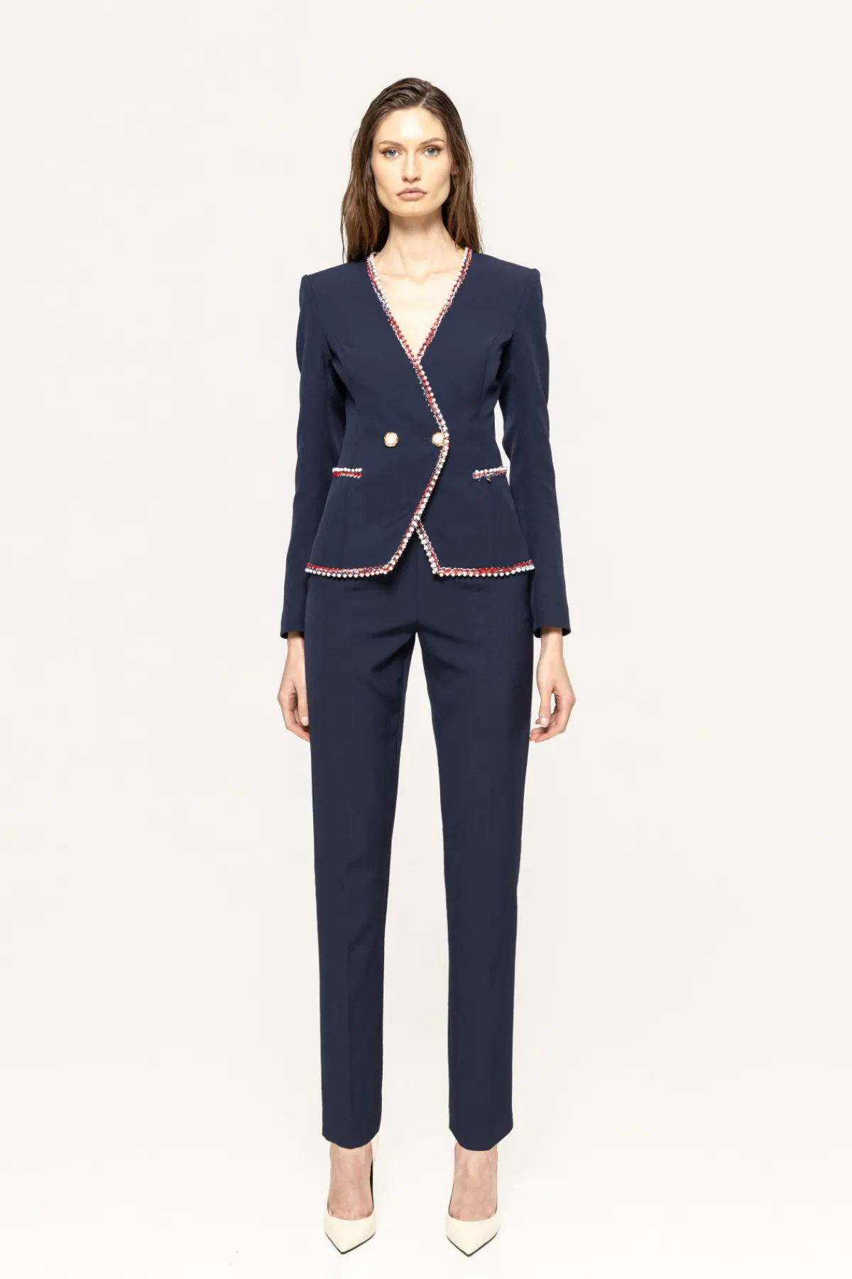 New Faux pearl-embellished blazer Jackets