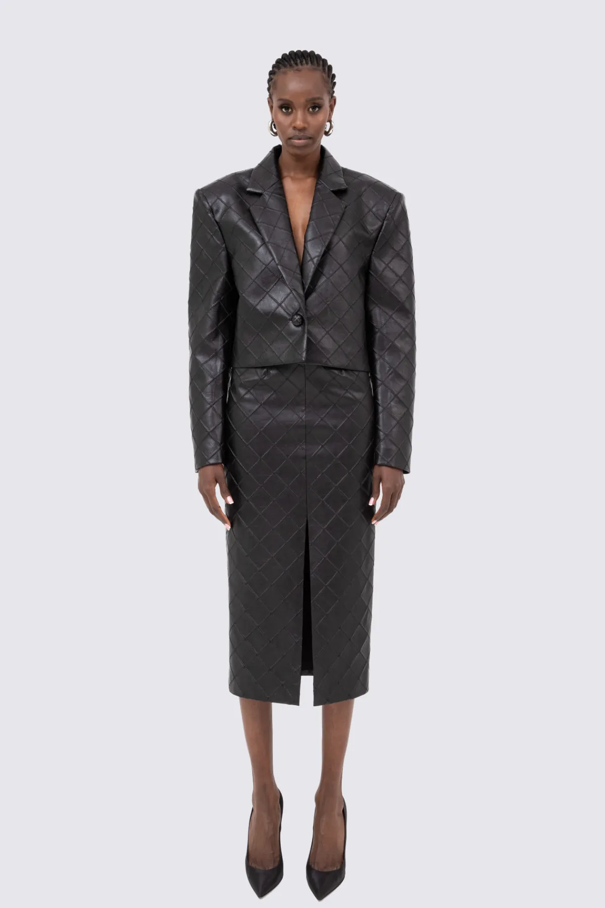 Fashion Faux-leather midi skirt Leather | Skirts