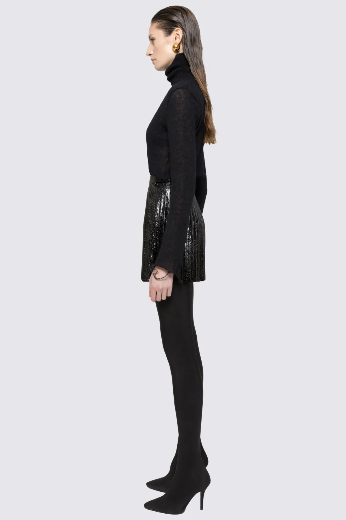 Flash Sale Faux-leather pleated mini skirt Skirts