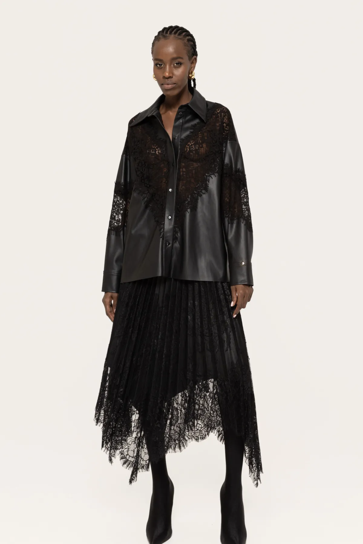 Clearance Faux-leather shirt Leather | Tops
