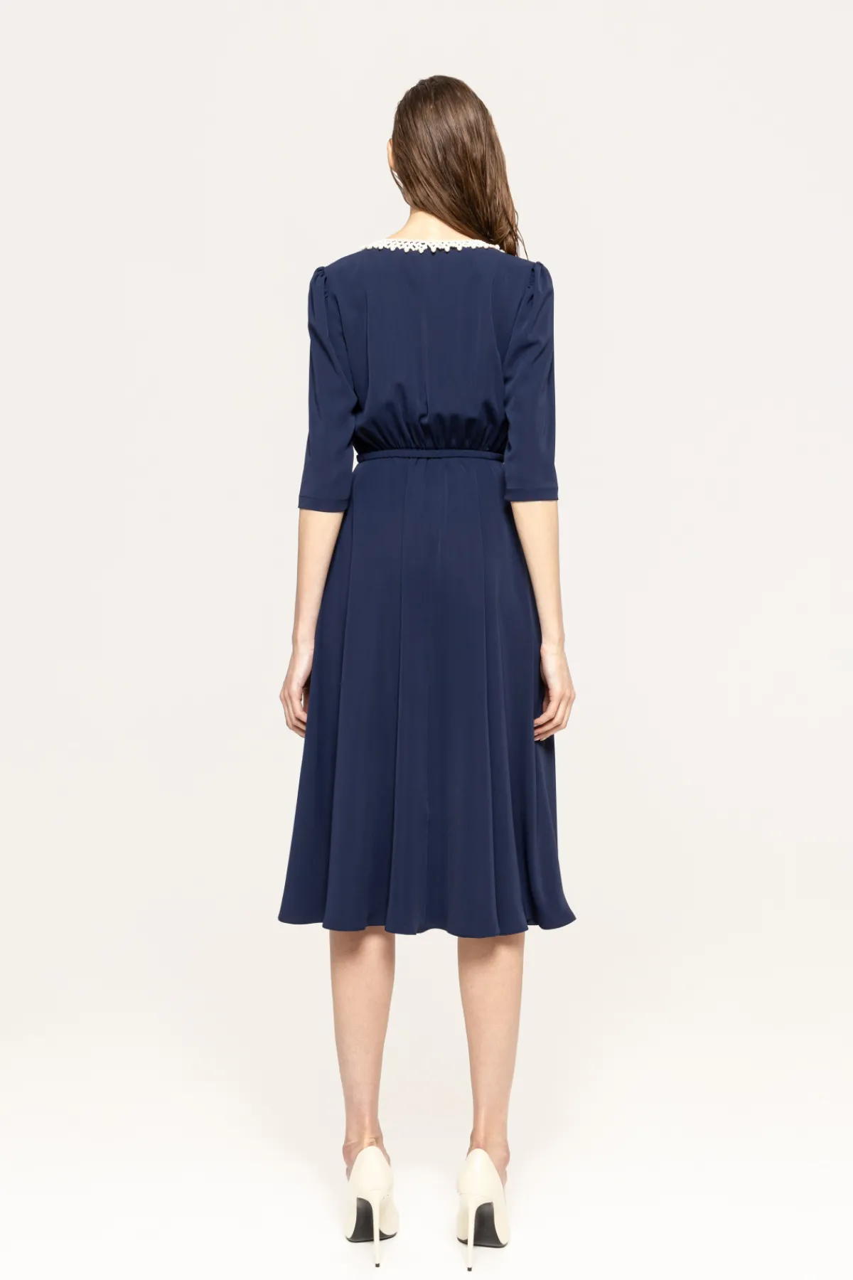 Fashion Faux-pearl embellished midi dress Dresses