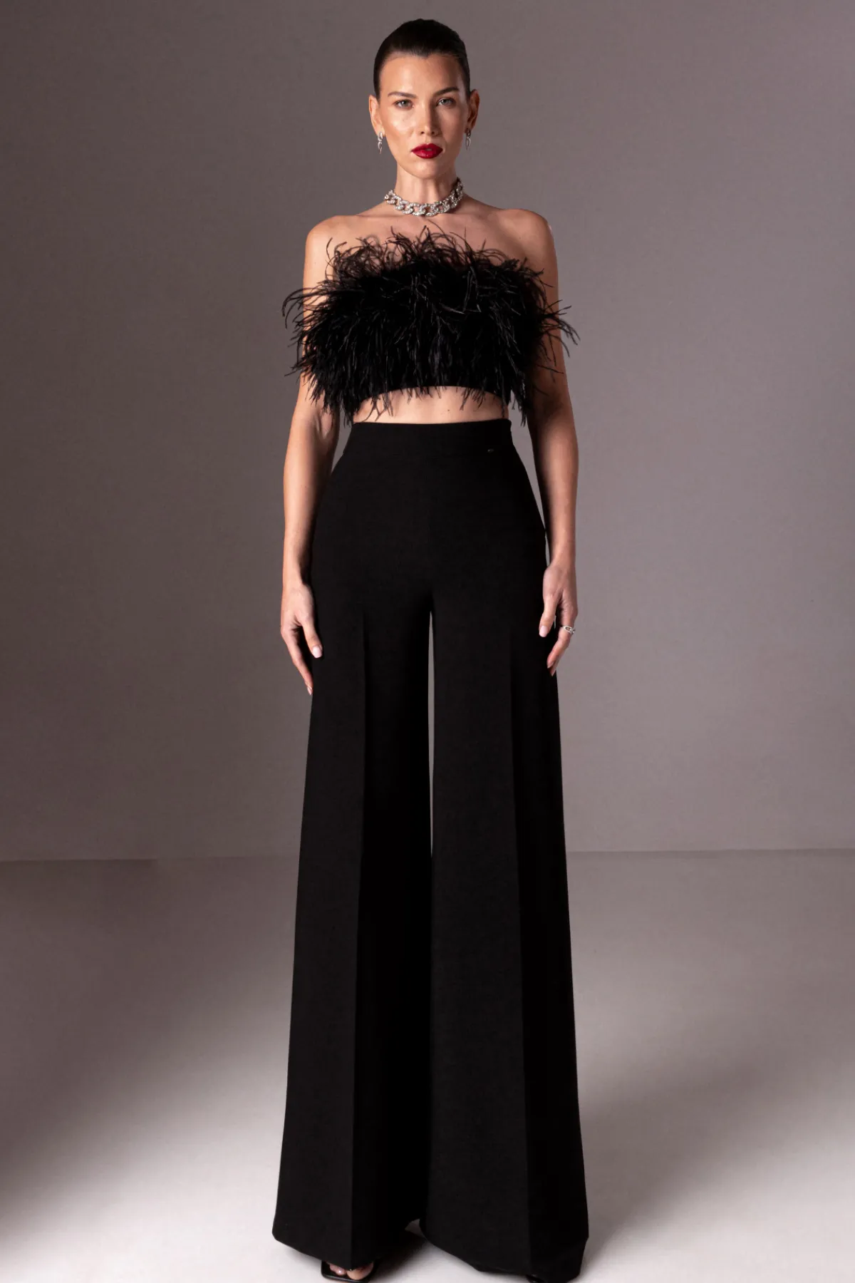 Outlet Feather crop top Tops